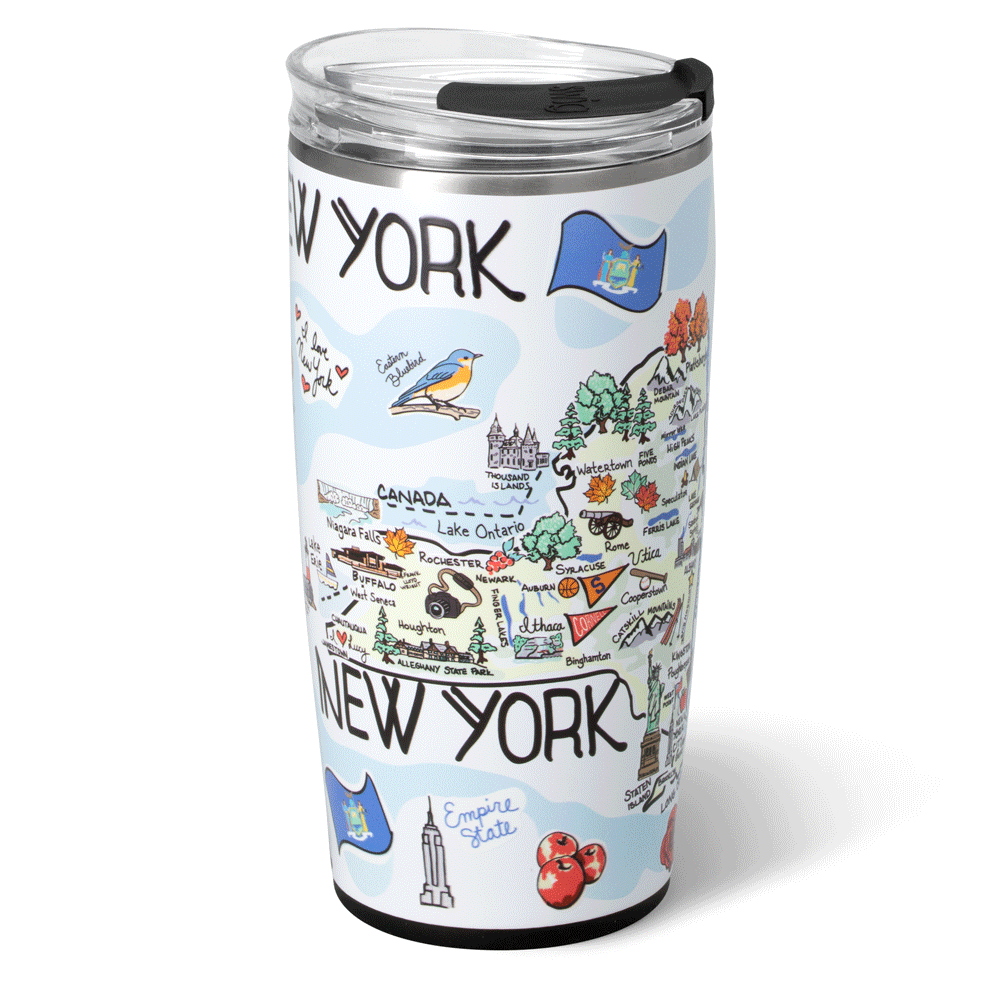Premium 22oz New York Themed Tumbler - Insulated Stainless Steel Travel Mug for Coffee & Tea - Perfect for Commuting, Office & Outdoor Adventures