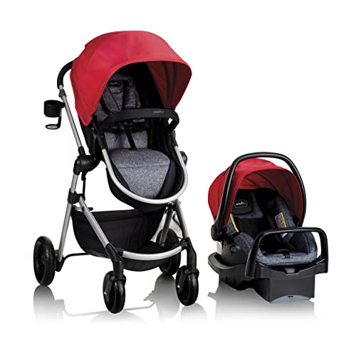 Evenflo Pivot Modular Travel System with SafeMax Infant Car Seat - Lightweight Stroller & Safety Certified Baby Carrier for Newborns | Perfect for Air Travel, Shopping & Daily Walks