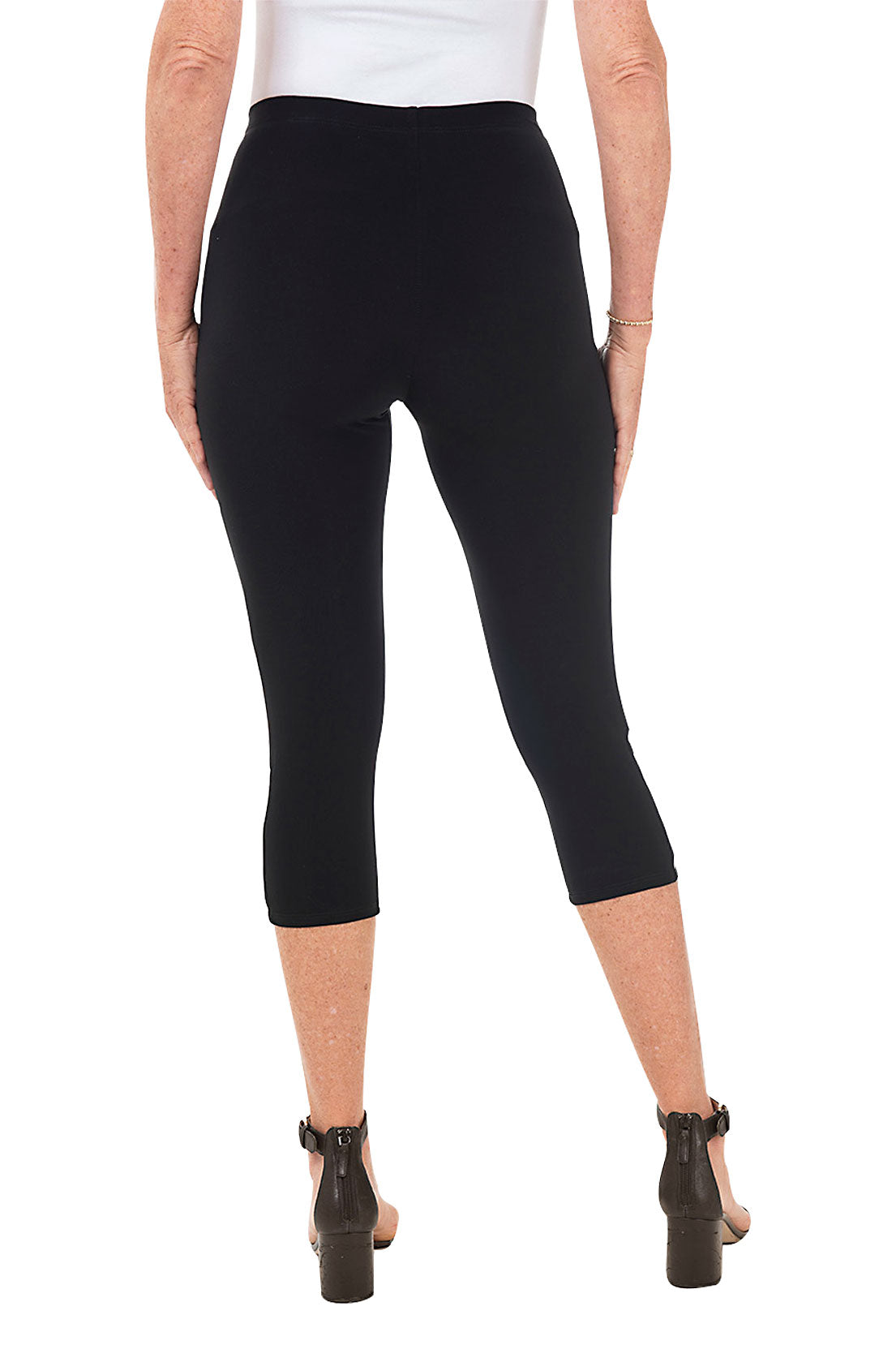 Lattice Hem Capri Leggings for Women - High Waist Yoga Pants, Workout Running Tights - Comfortable Stretchy Athletic Leggings for Gym, Lounge & Everyday Wear