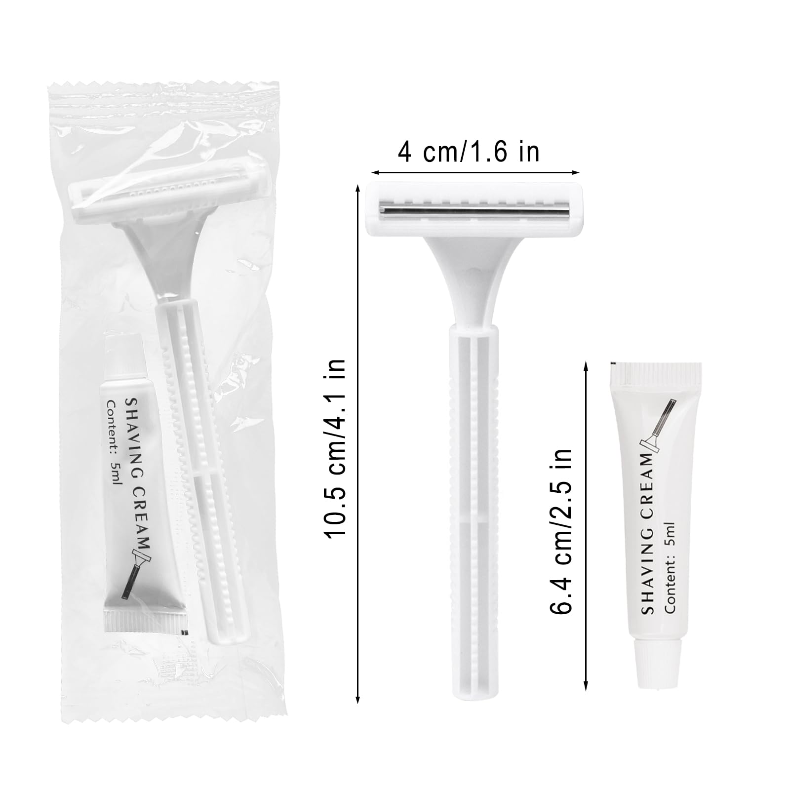 Bulk Disposable Razors with Blade Cover - 30 Individually Wrapped Razors with Shaving Cream for Travel, Hotels & Shelters | Ideal for Nursing Homes, Homeless Shelters & Charity Donations