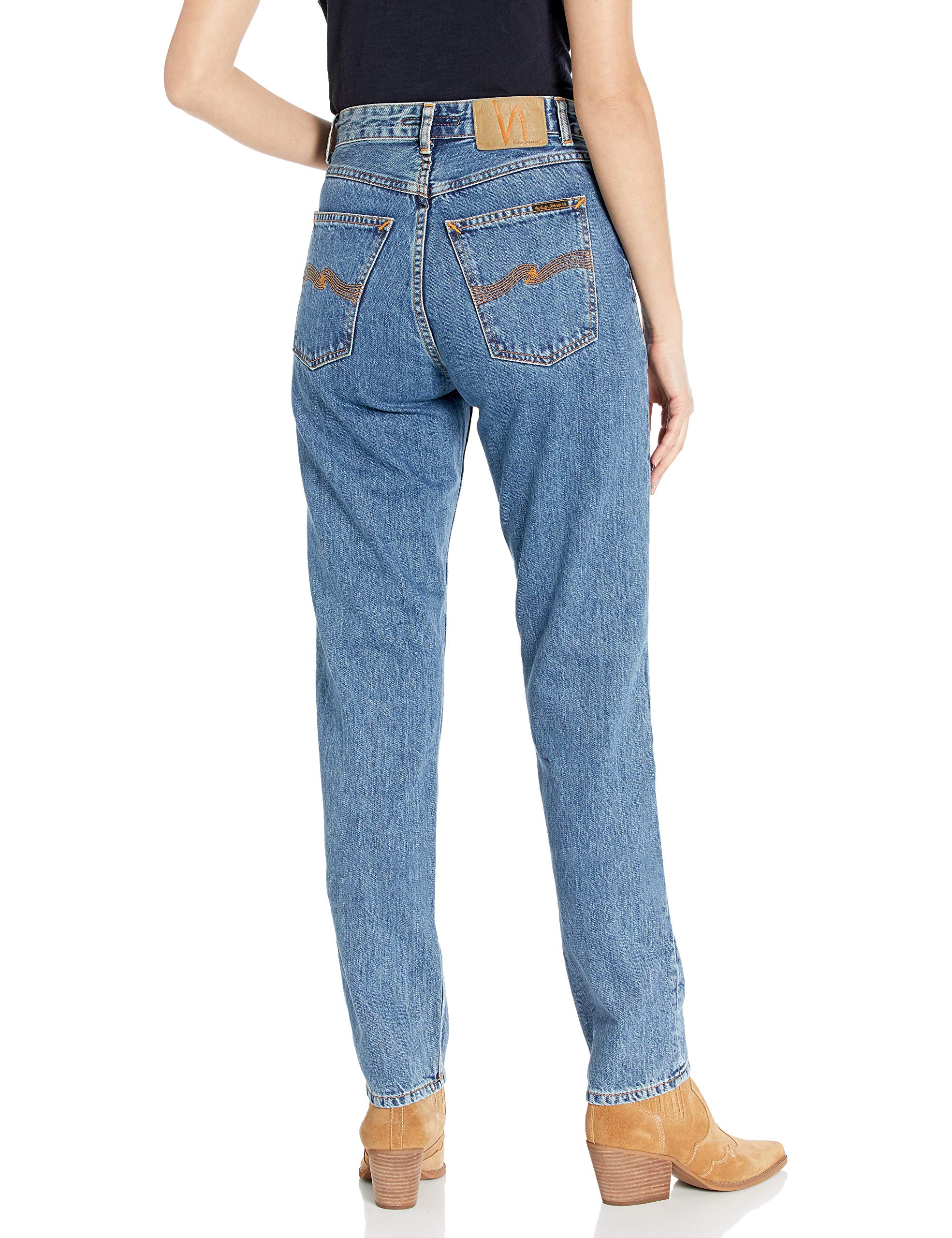 Nudie Jeans Women's Breezy Britt High Rise Skinny Jeans in Friendly Blue Wash | Comfortable Stretch Denim for Everyday Wear