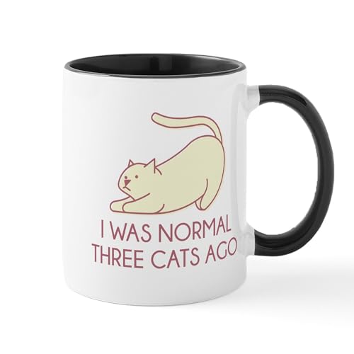 White/Black Inside - I Was Normal Three Cats Ago Mug