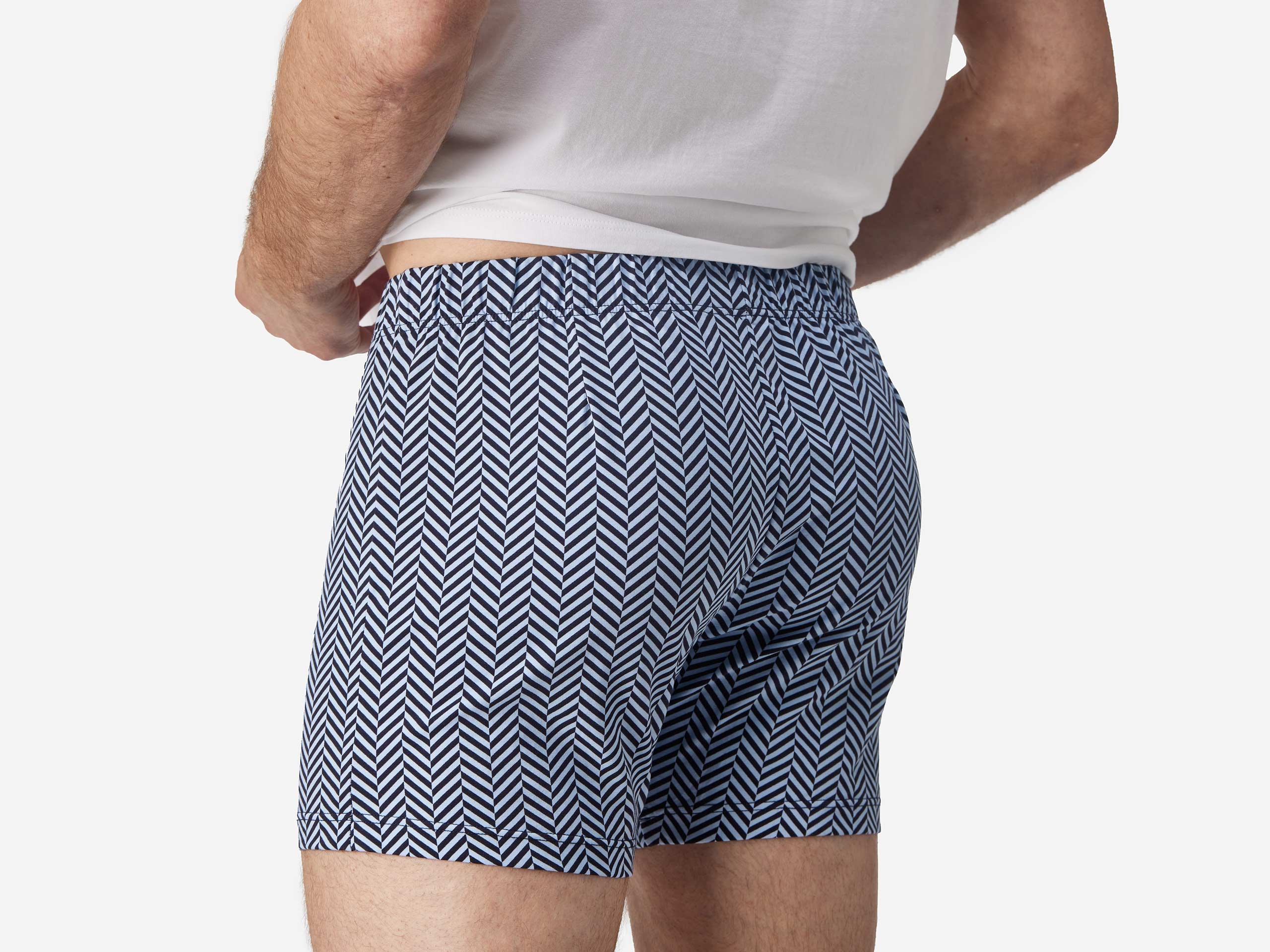 Premium Slim Fit Boxer Briefs for Men - Soft Herringbone Pattern Underwear - Comfortable & Breathable for Daily Wear, Workout & Travel