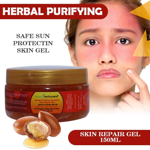 Saanvi Herbal Purifying Skin Repair Gel 150ml - Natural Sun Protection for Men & Women | Hydrating & Soothing Face & Body Gel for Daily Skincare Routine