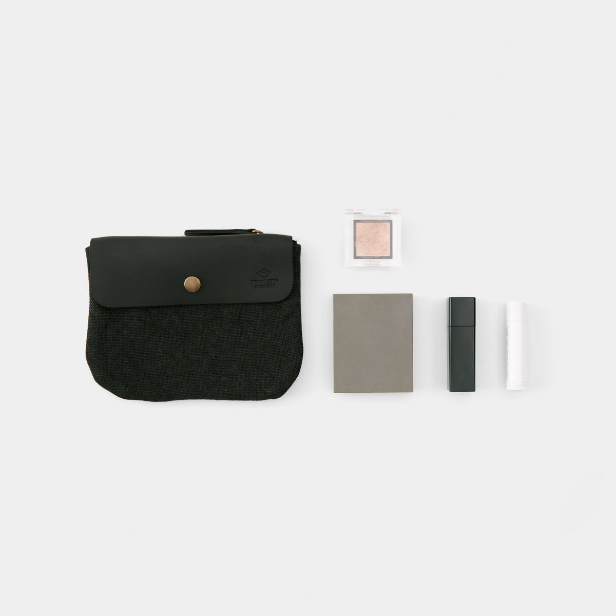 TRAVELER'S COMPANY Traveler's Factory Canvas Pouch SS Size Black - Compact Travel Organizer for Passport, Wallet & Essentials | Perfect for Business Trips & Daily Commute