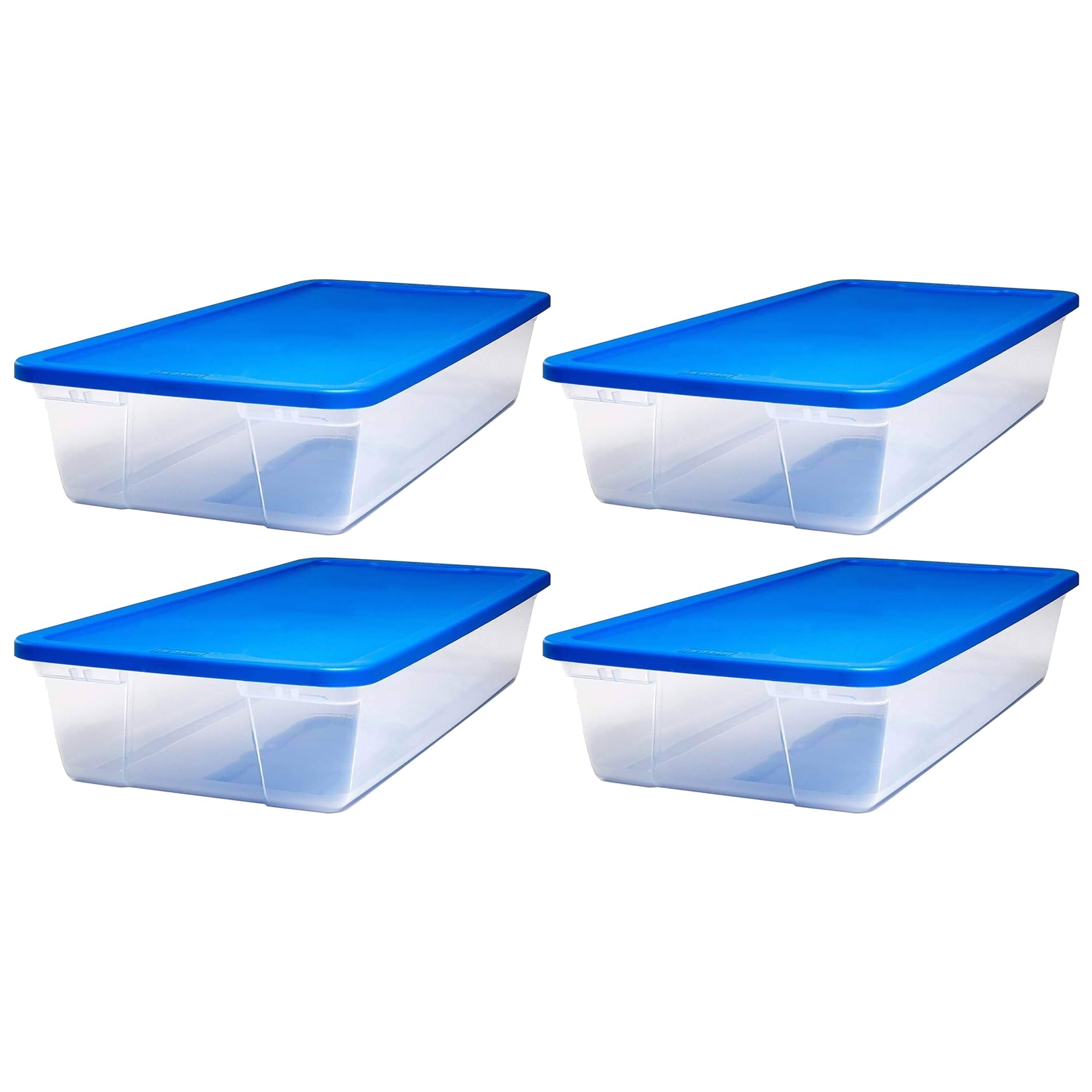 HOMZ 4-Pack 41Qt Clear Storage Bins with Lids - Organize Home & Office