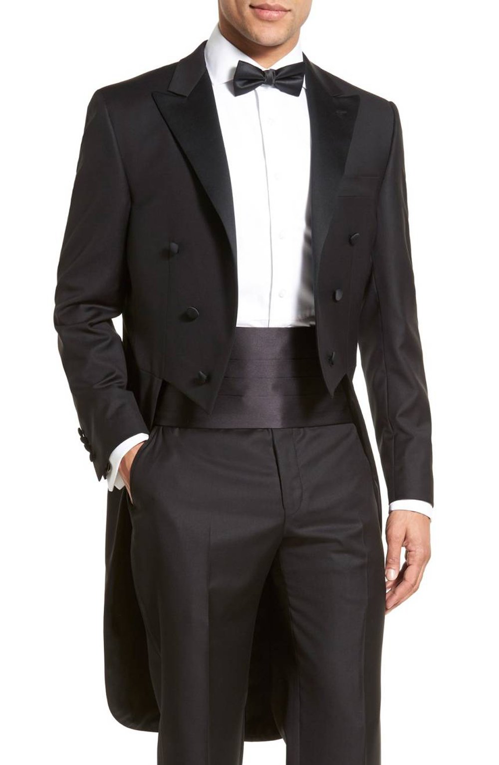 Premium Men's Tail Tuxedo 2-Piece Suit Set - Formal Tailcoat Jacket & Dress Pants for Weddings, Prom, Black Tie Events & Special Occasions