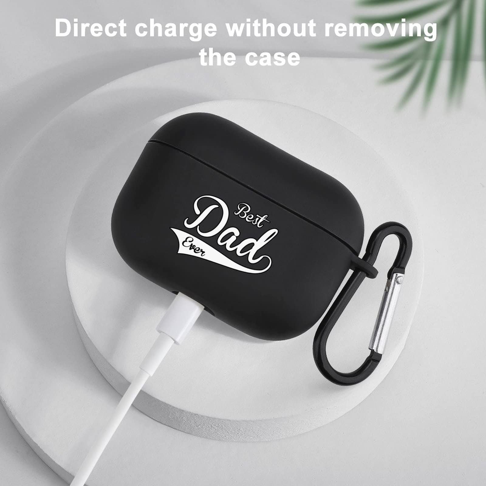 Best DAD Ever AirPods Pro Case - Shockproof TPU Protective Cover for Bluetooth Headset Charging Case (Black) - Perfect Gift for Father's Day, Birthday & Daily Commute Protection