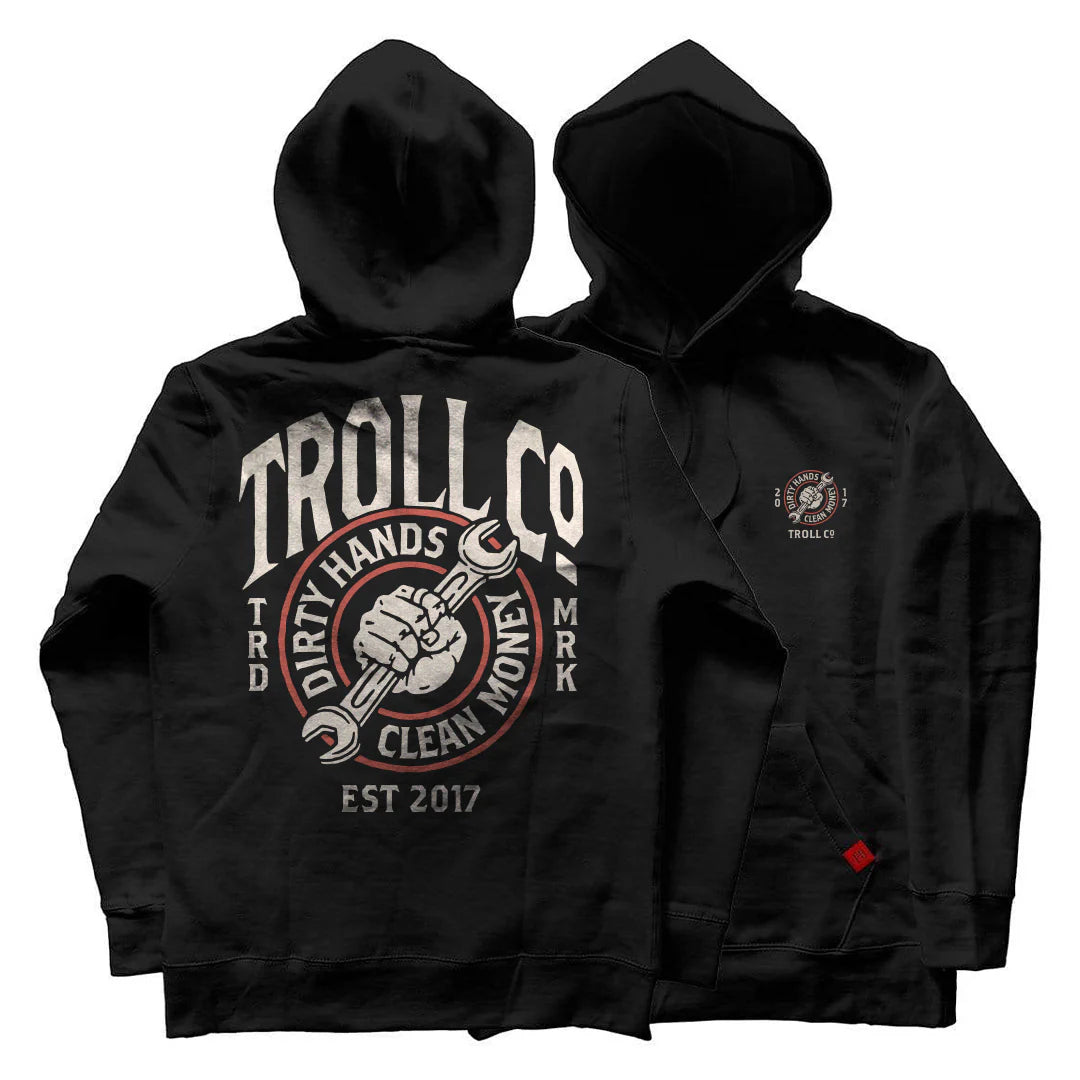 Troll Co DHCM Wrench Hoodie - Men's Pullover Sweatshirt with Wrench Print - Perfect for Mechanics, DIY Enthusiasts & Streetwear Fashion