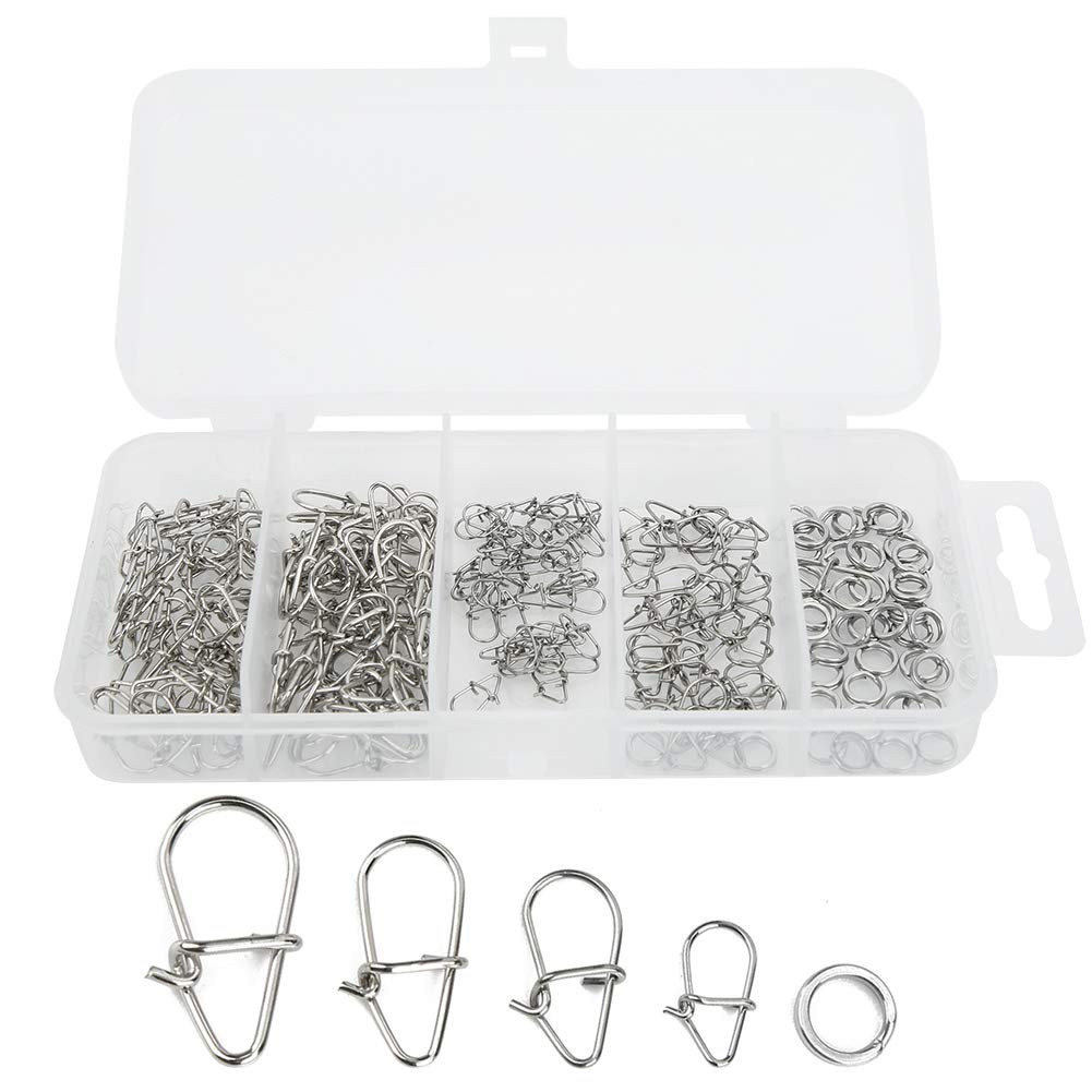 Premium Fishing Connector Lure Pin - Double-Lock Snap Swivel with 4 Sizes (66g) - High Strength Corrosion-Resistant for Saltwater & Freshwater Fishing - Ideal for Wild Fishing, Sea Fishing, Bass, Trout & Offshore Angling