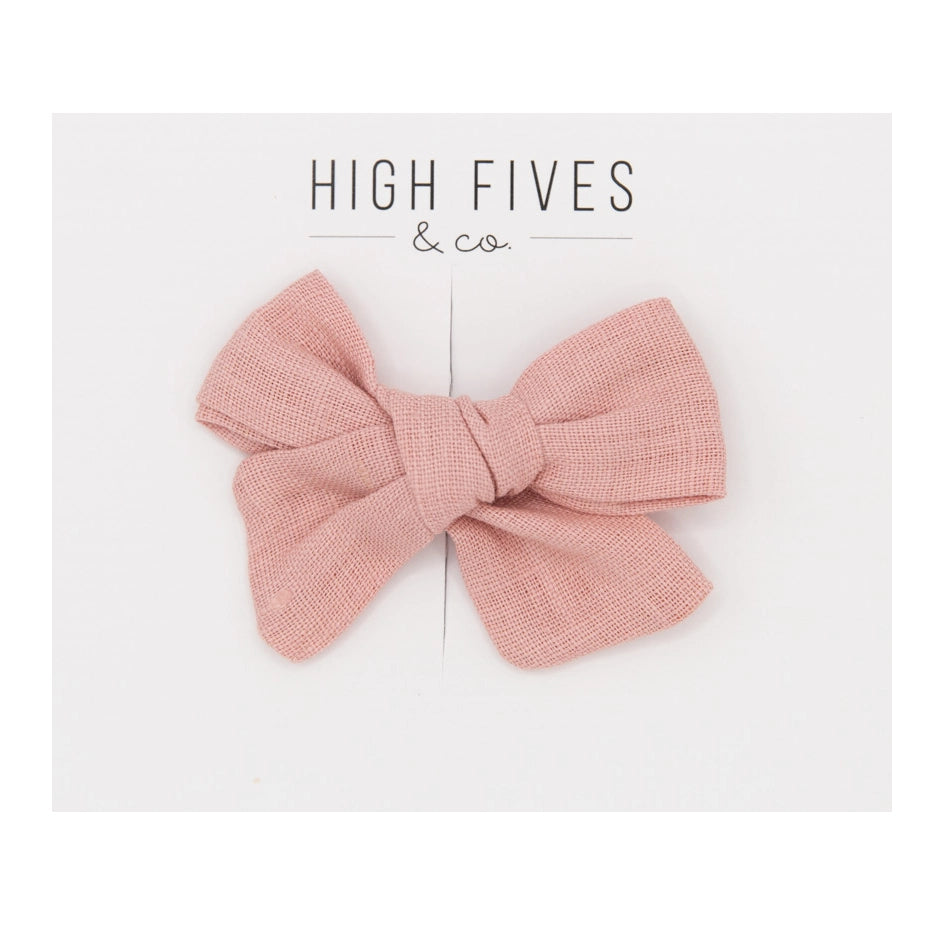 High Fives Linen Bow Clip - Elegant Hair Accessory for Women & Girls - Perfect for Weddings, Parties & Everyday Style