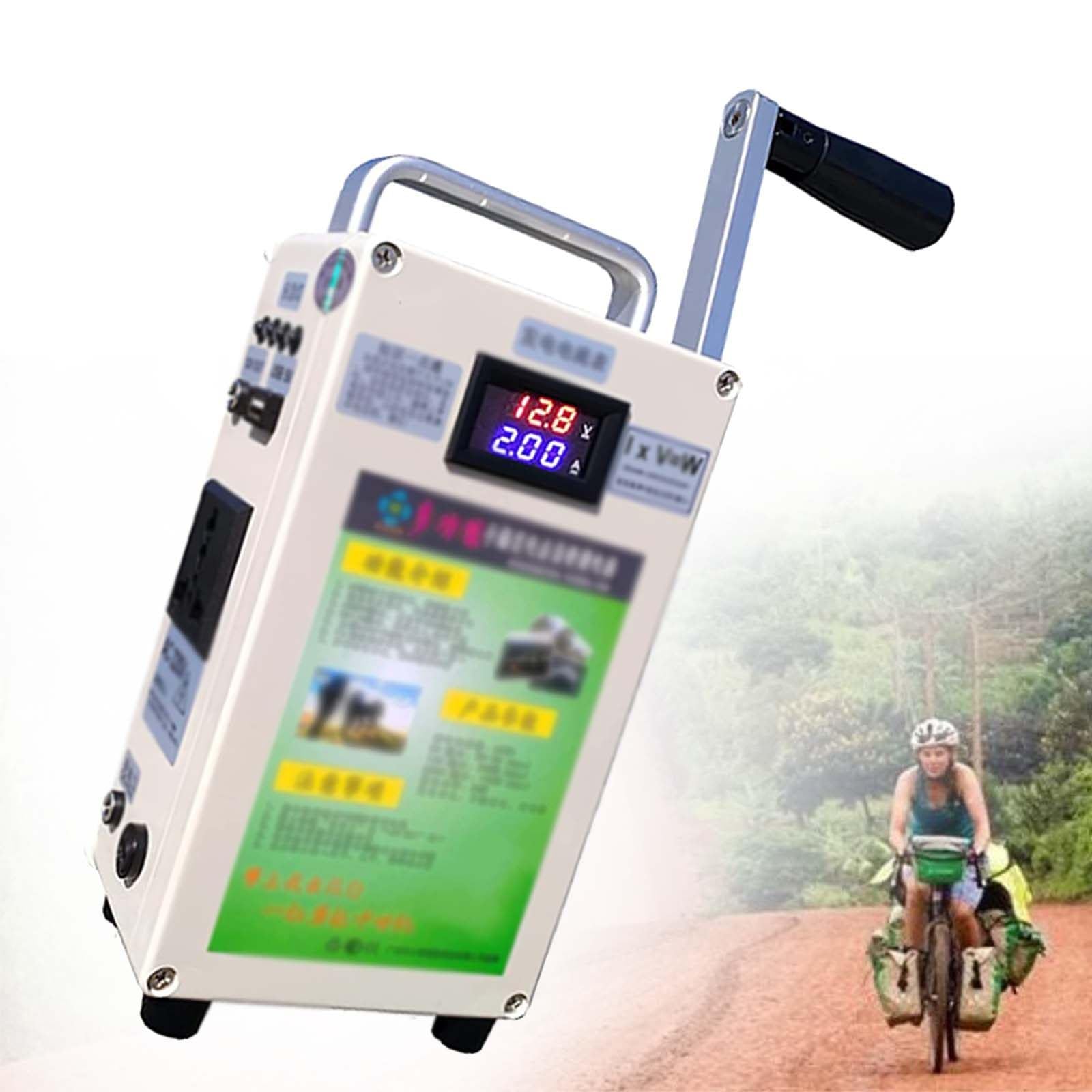 Portable 500W Hand Crank Generator with USB & Vehicle Charging - Emergency Power Supply for Camping, Outdoor Adventures, Mobile Phones & Laptops - Perfect for Power Outages, RV Trips & Survival Kits