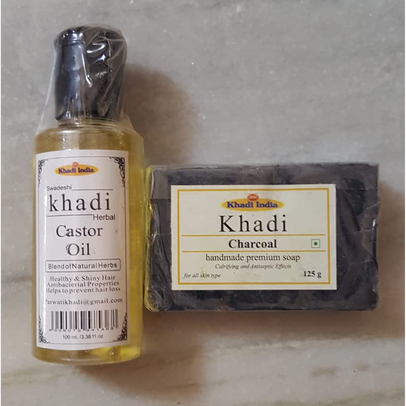 Annu Collection Herbal Castor Oil & Herbal Charcoal Soap - Handmade Natural Skincare for Hair Growth & Deep Cleansing - Perfect for Daily Face Wash & Scalp Treatment