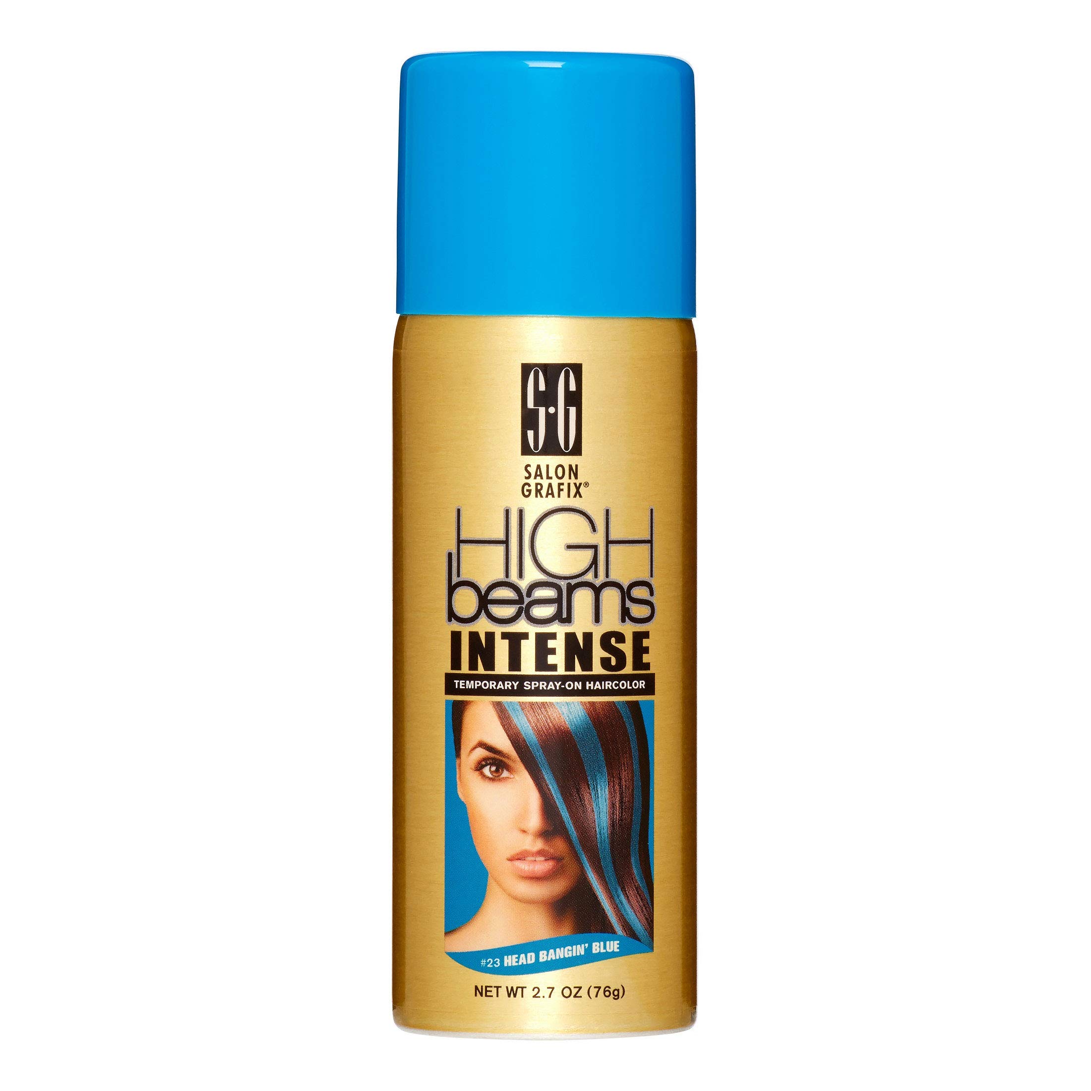 Head Bangin Blue Temporary Hair Color Spray - 2.7 Oz (Pack of 12) | Vibrant High Beams Intense Color for Cosplay, Halloween & Costume Parties | Washable & Non-Damaging Hair Dye for Bold Looks