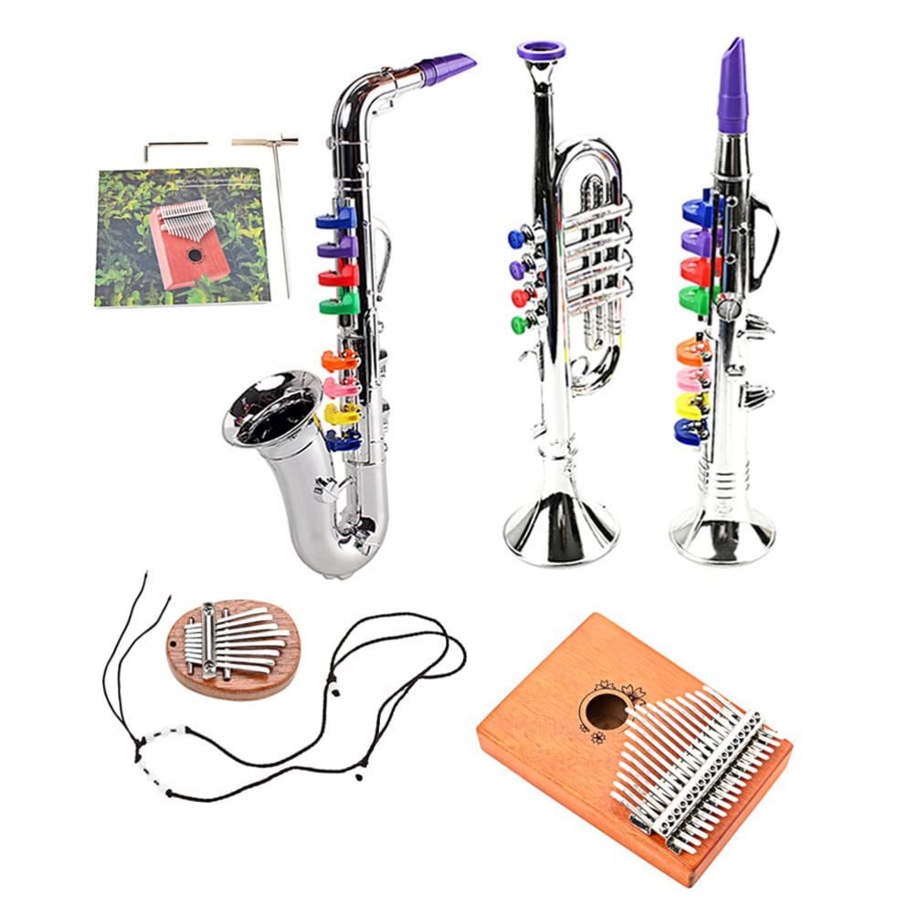 MILISTEN Mini Kids Musical Instruments Set - Kalimba, Saxophone, Clarinet & Trumpet Toy for Children | Early Learning Educational Music Toys for Toddlers | Perfect for Birthday Gifts, Classroom Activities & Music Exploration