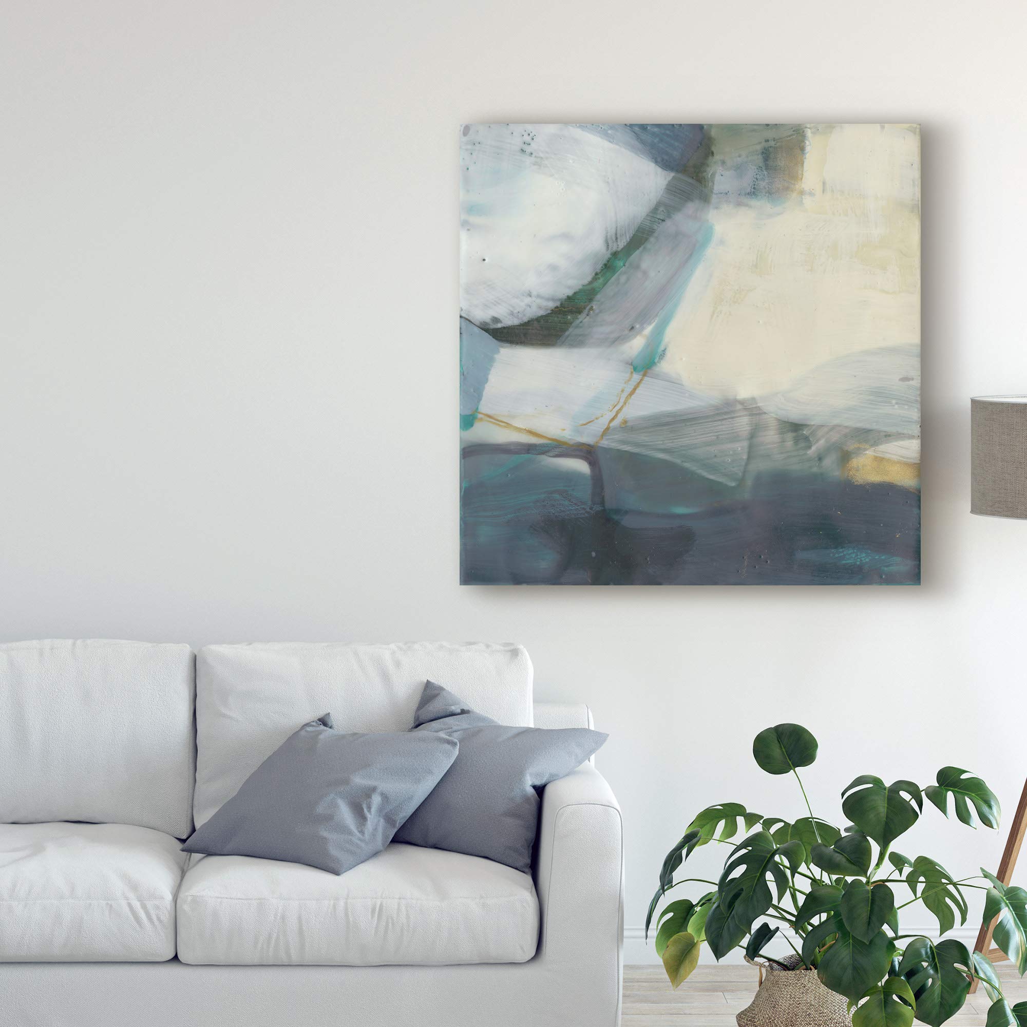 Trademark Fine Art Tusk IV by Sue Jachimiec - 35x35 Inches Canvas Wall Art - Modern Abstract Elephant Painting for Living Room, Bedroom & Office Decor