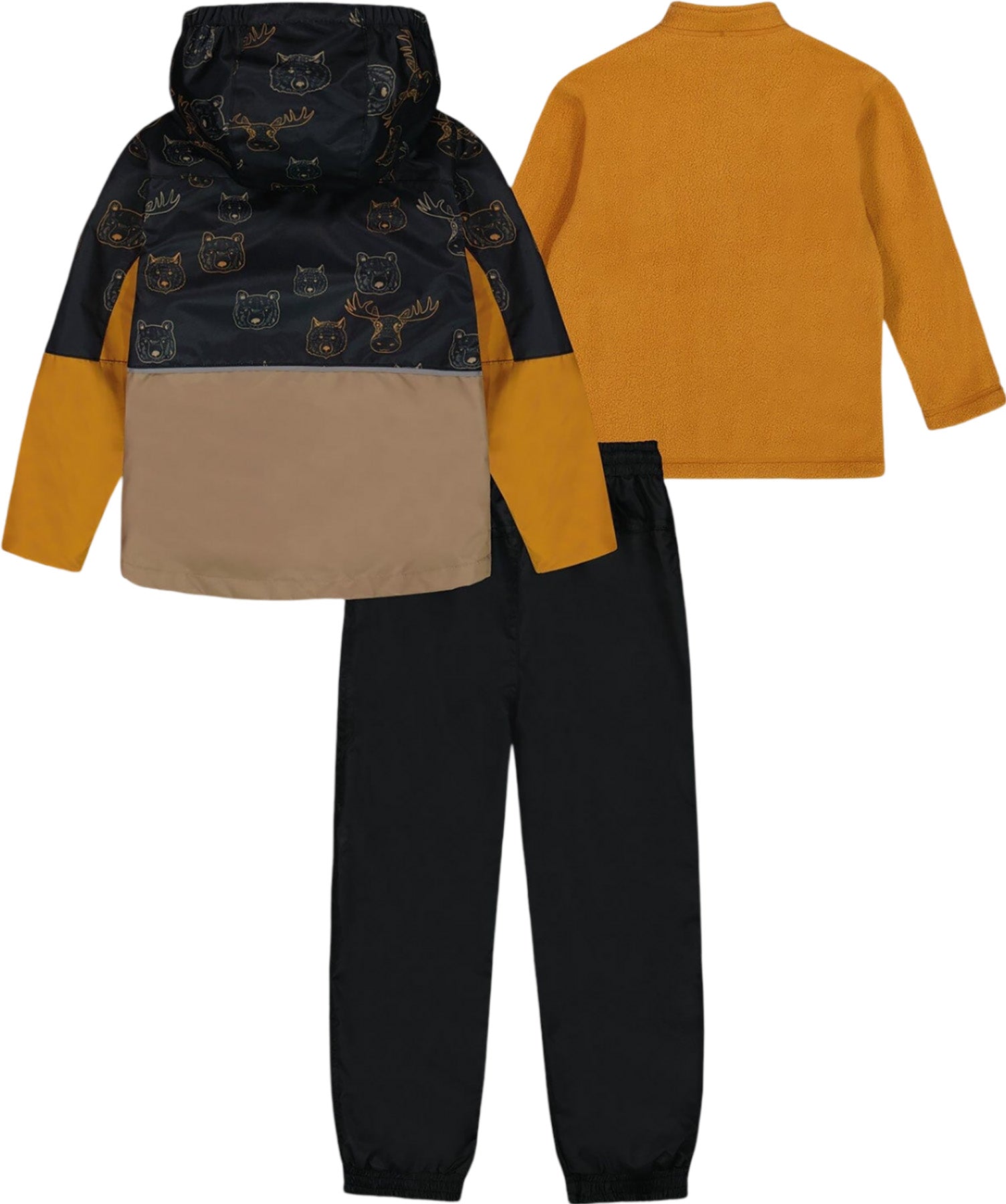 3 in 1 Two-Tone Mid-Season Outerwear Set for Little Boys - Stylish & Comfortable Jacket & Pants Combo for Fall & Spring Outdoors
