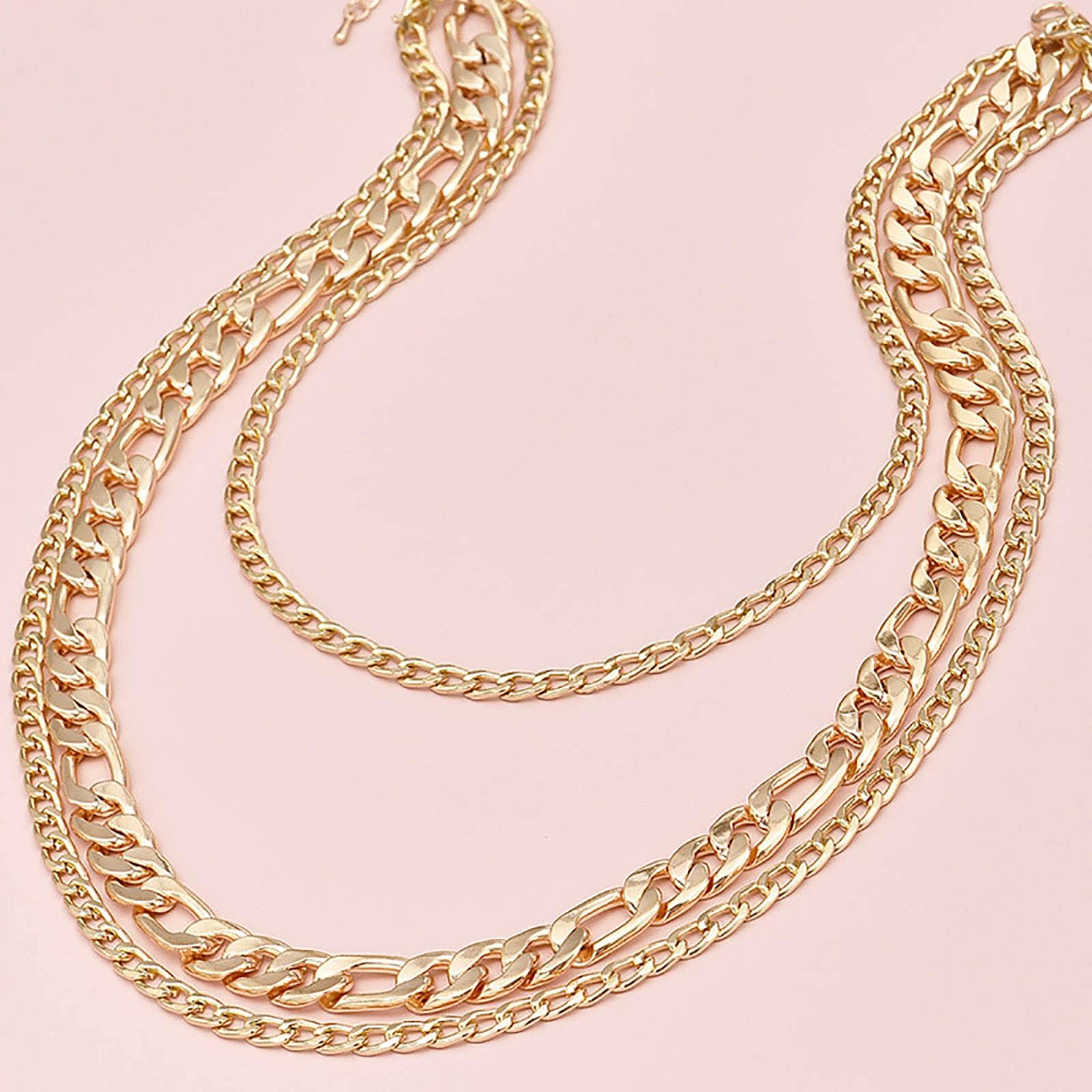Punk Layered Necklace for Women - Gold Chunky Chain Choker & Multilayer Cuban Chain Necklace Jewelry | Trendy Gift for Girls & Women | Perfect for Parties, Concerts & Everyday Fashion