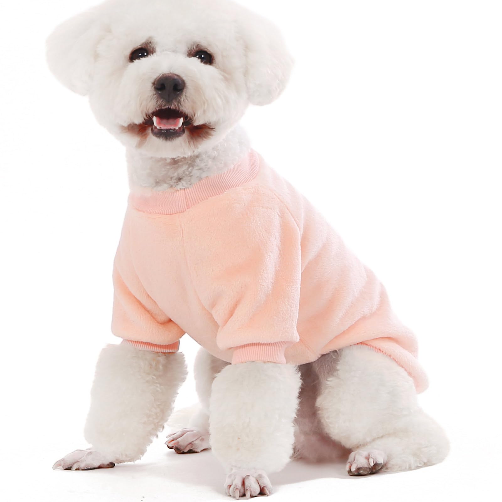 FabriCastle 3-Pack Dog Sweaters for Small & Medium Dogs - Ultra Soft Warm Pet Clothing for Winter, Cozy Cat & Puppy Jackets (Ballet Pink, Sky Blue, Peach, XS) - Perfect for Outdoor Walks & Indoor Comfort