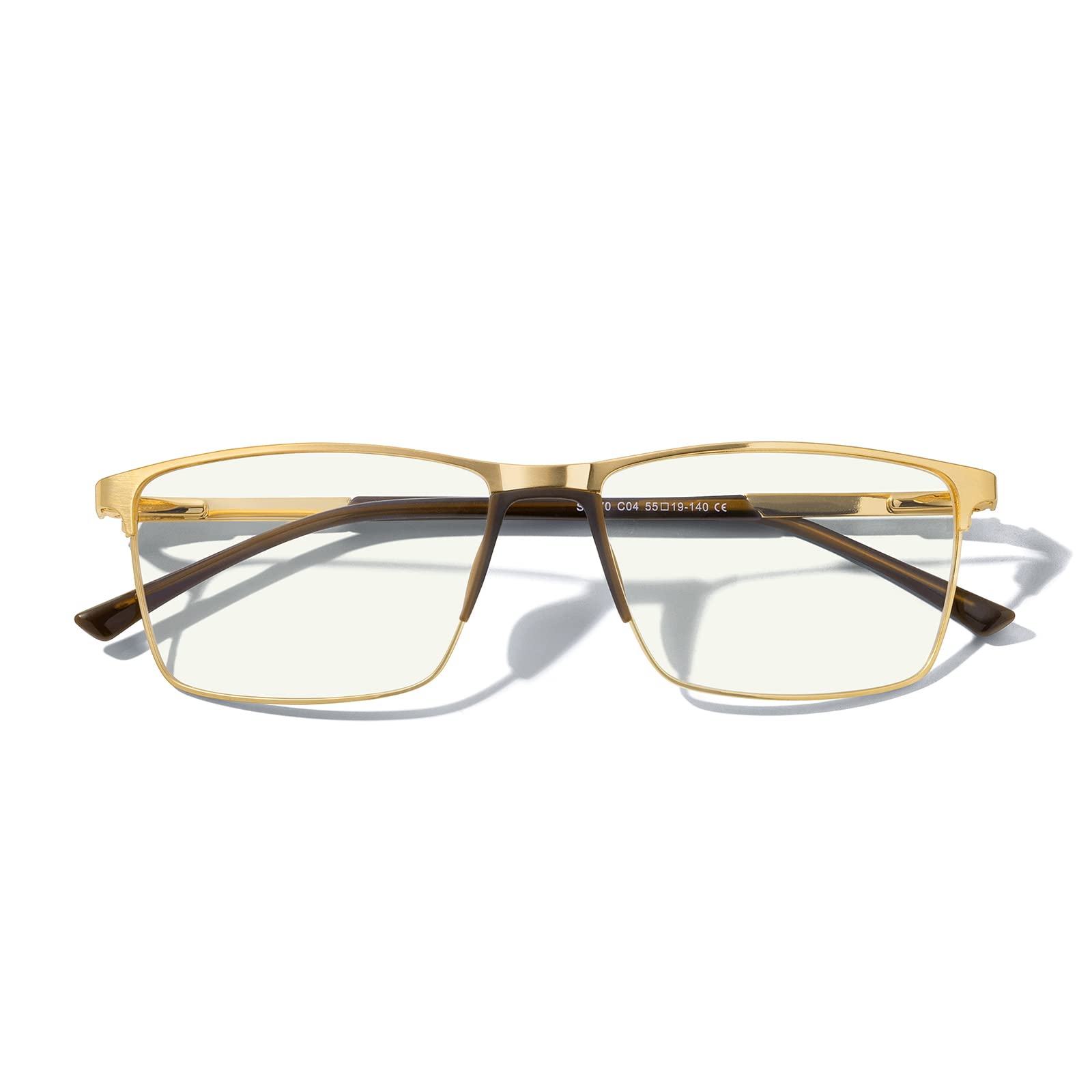 Blue Light Blocking Glasses for Men - Fashion Metal Frame Reading Glasses with Spring Hinge | Reduce Eye Strain for Computer Work & Night Reading