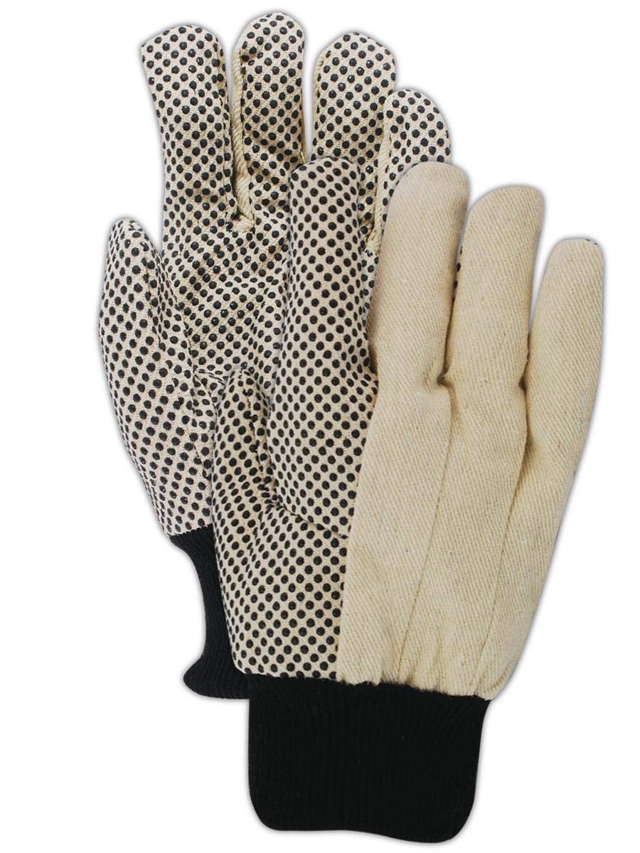 MAGID MultiMaster PVC Dotted Cotton Canvas Chore Gloves - 144 Pairs, Size Large (T30PL) - Heavy Duty Work Gloves for Gardening, Cleaning & Industrial Use