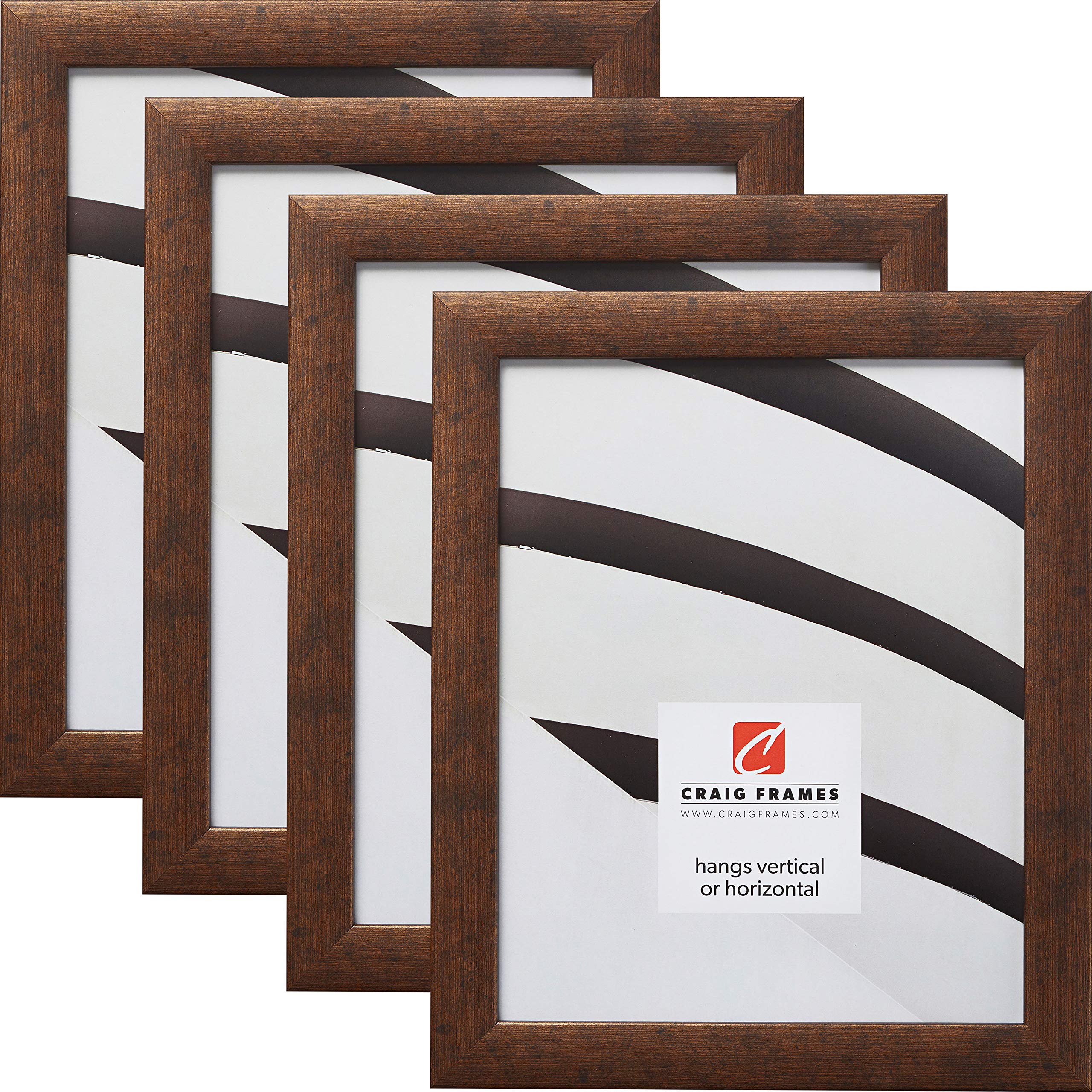 Craig Frames 17 x 22 Inch Rustic Copper Picture Frame Set of 4 - Perfect for Wall Decor, Living Room, Bedroom & Office Photo Display