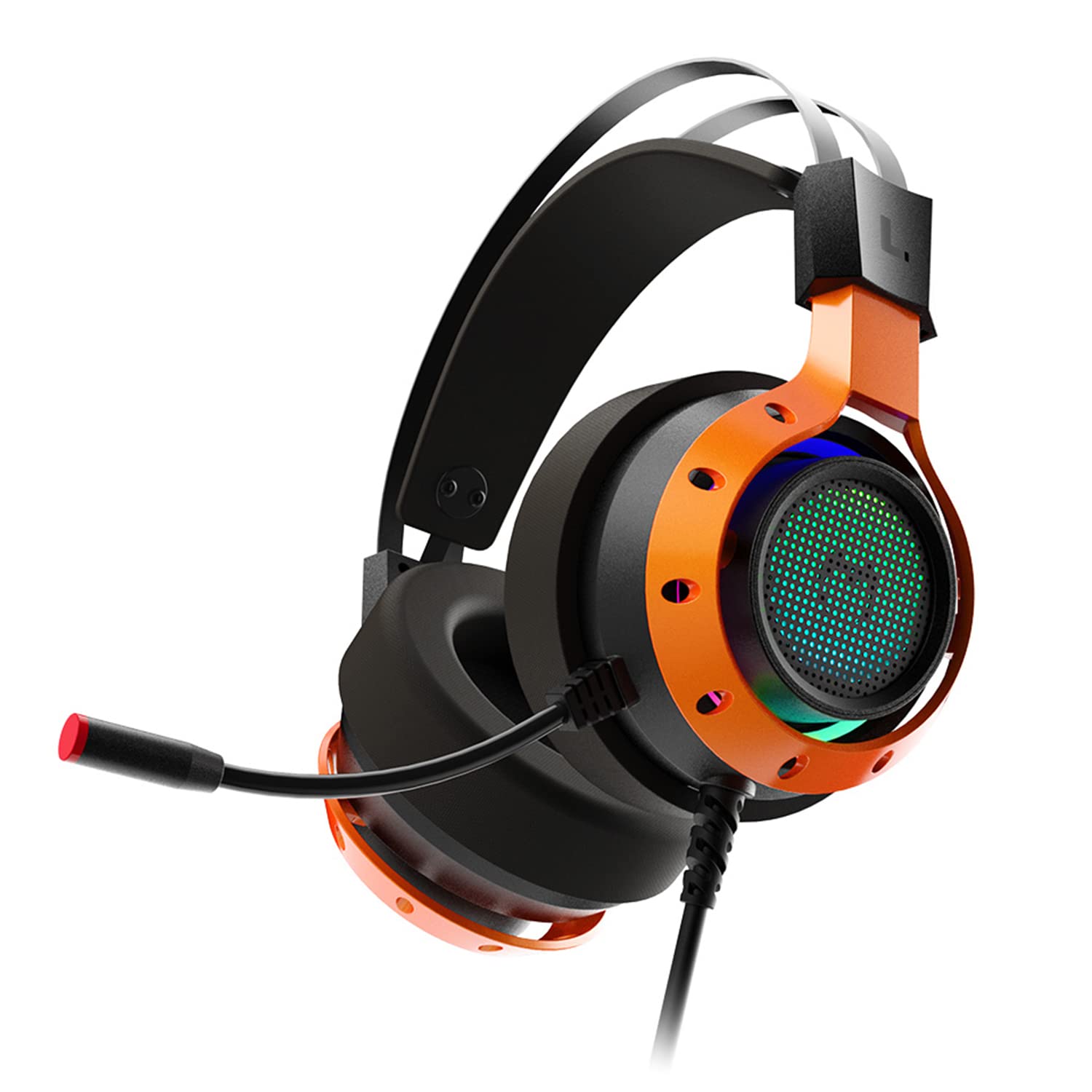 WIZMAX MH2 RGB USB Wired Gaming Headset with Microphone - Virtual 7.1 Surround Sound for PC Gamers - Perfect for FPS, MMO, and Streaming Games