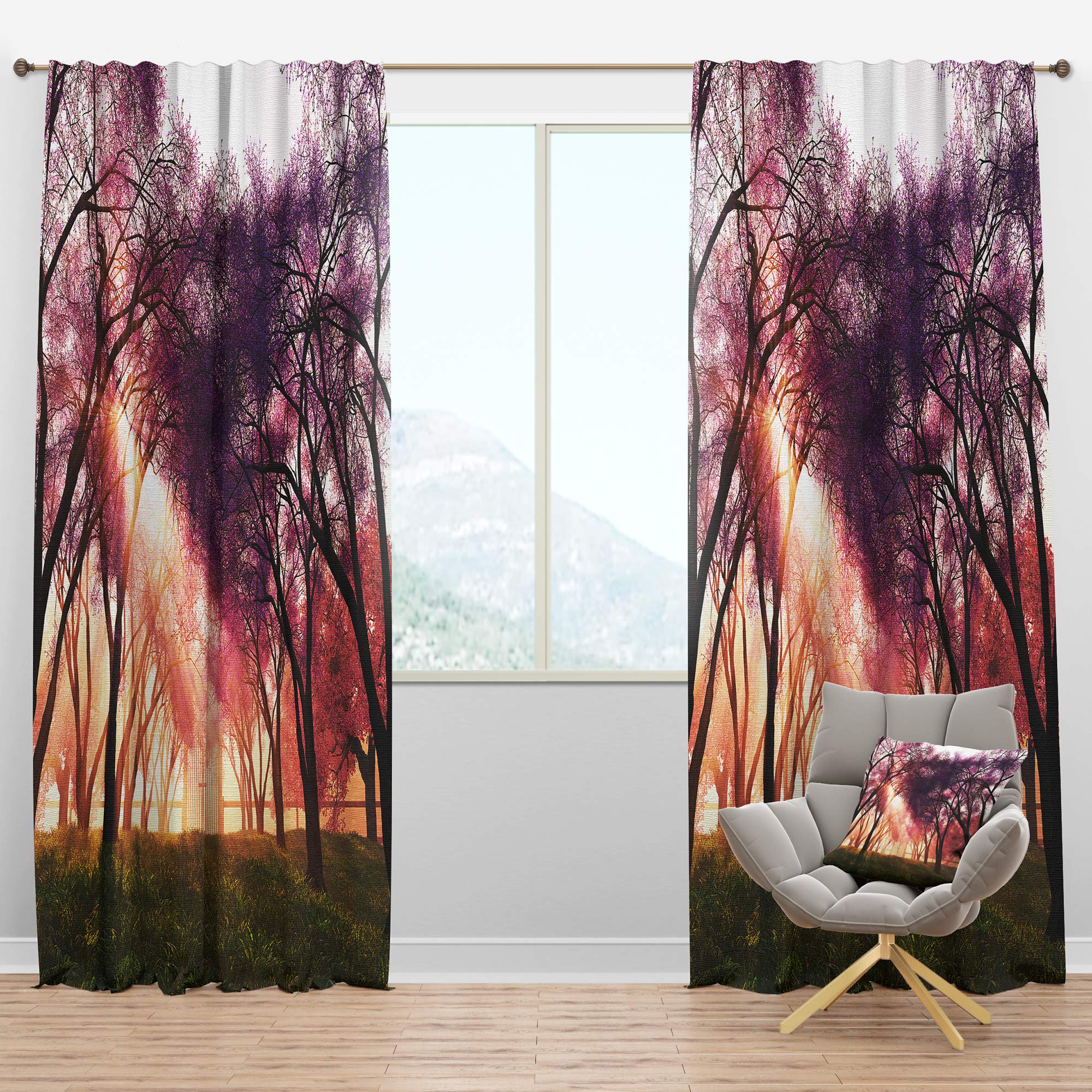 DesignQ Blackout Curtains 'Cherry Blossoms Japan Garden' - Thermal Insulated Single Panel (52x84 inches) for Bedroom & Living Room - Noise Reducing & Energy Saving Window Drapes for Better Sleep & Home Decor