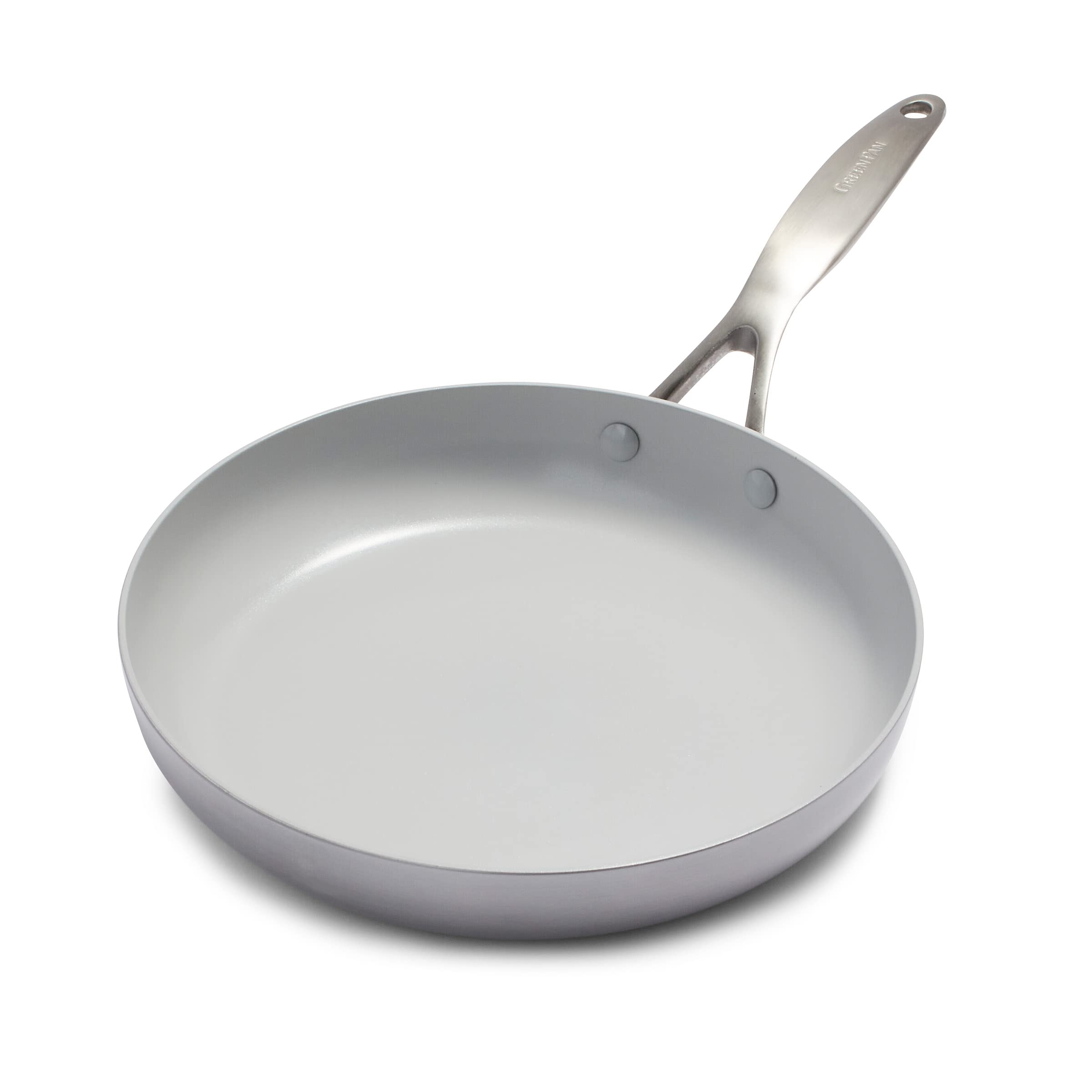 GreenPan Venice Pro Tri-Ply Stainless Steel Healthy Ceramic Nonstick 10-Inch Frying Pan Skillet - PFAS-Free, Multi-Clad, Induction Compatible, Dishwasher & Oven Safe (450°F) - Perfect for Sautéing, Frying & Baking - Silver