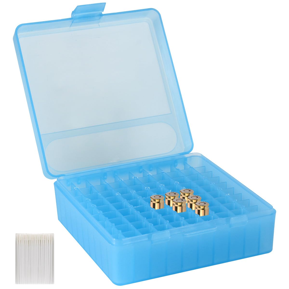 100 Round Pistol Ammo Can - Heavy Duty Plastic Ammo Storage Box with Flip-Top Lid for 9mm Bullets & Magazines | Secure Locking Design | Portable Field Box for Shooting Range, Hunting & Travel | Tool Box Storage for Outdoor Adventures