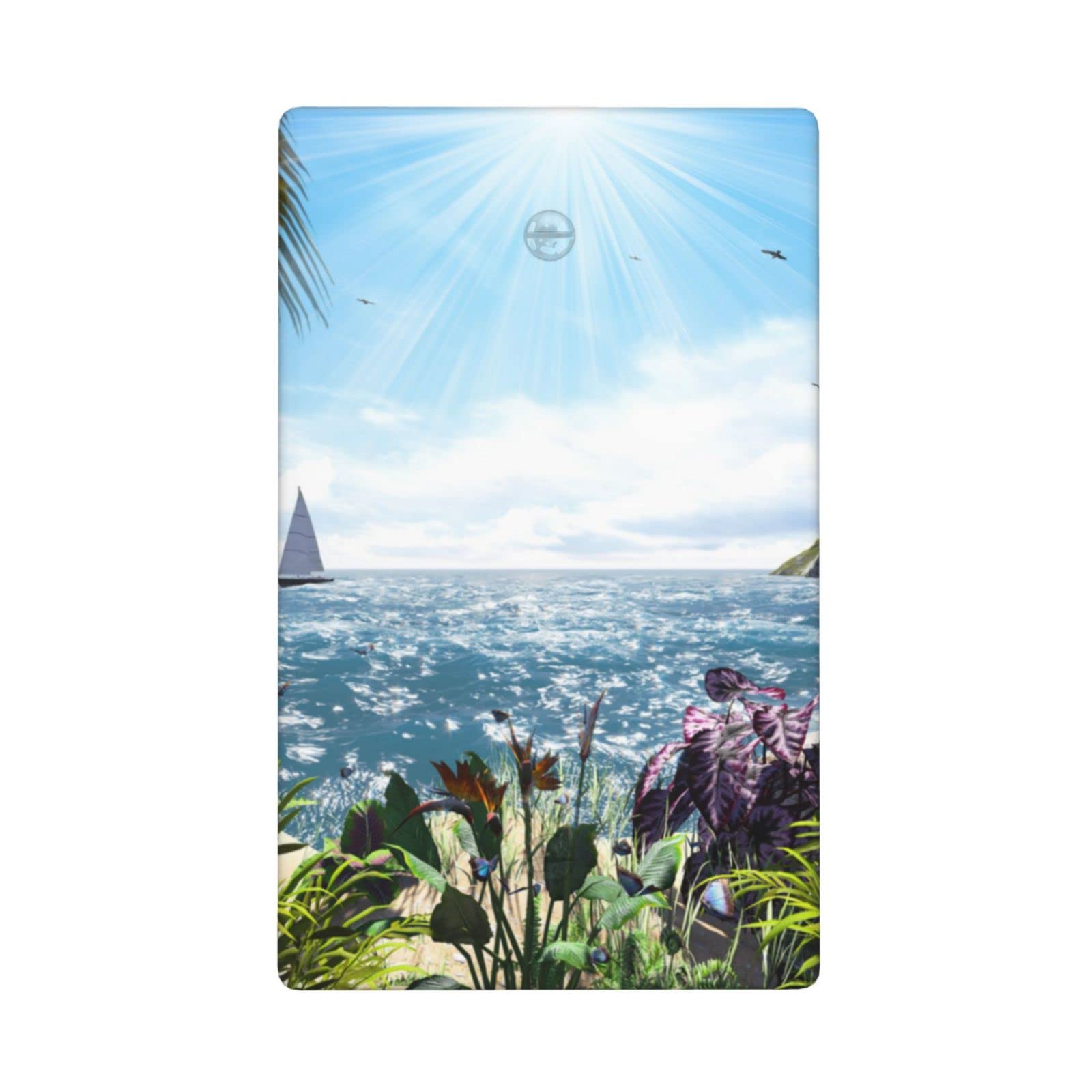 Sea Window Beach Landscape Light Switch Cover - Waterproof Bathroom Decor, Decorative Outlet Wall Plate, Stylish Blank Socket Cover - Perfect for Coastal, Nautical & Beach House Themes