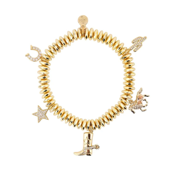 BuDhaGirl Gold Marfa Beaded Bracelet - Stylish Boho Jewelry for Women, Perfect for Everyday Wear & Special Occasions