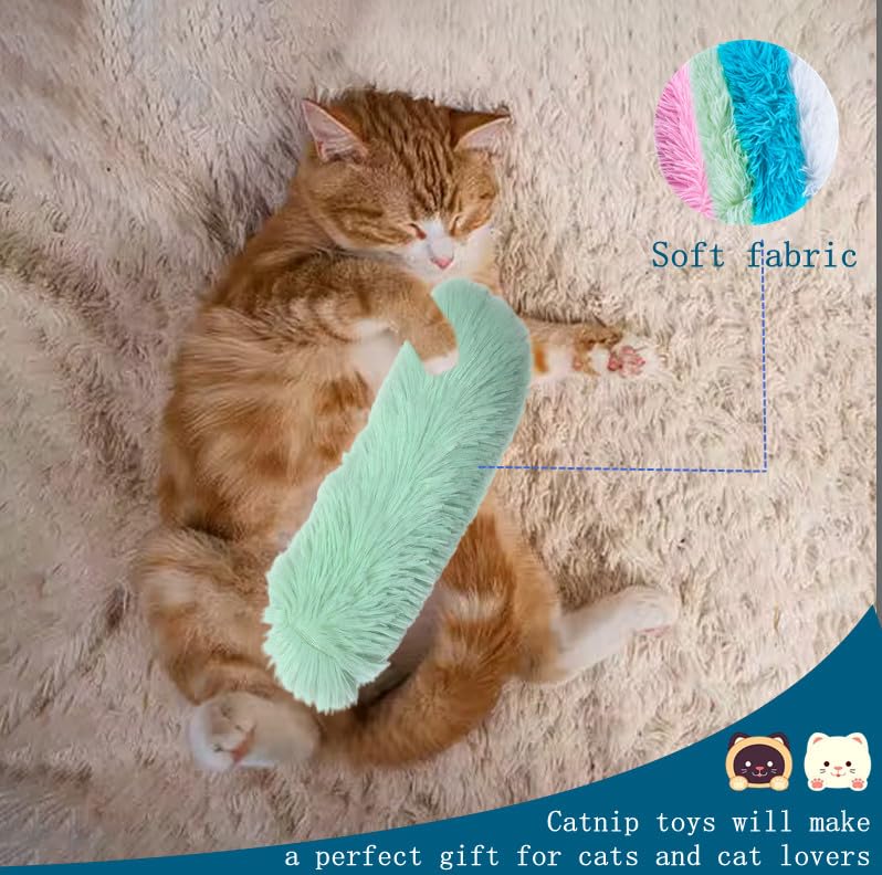 YVPSI 4 Pack Cat Toys with Catnip - Interactive Kitten Kicker Plush Pillows for Indoor Cats | Fun Exercise & Playtime for Kittens | Perfect for Boredom Relief & Stress Relief