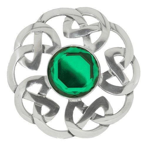 Polished Celtic Interlace Plaid Brooch 248 - Vintage Scottish Clan Pin for Tartan Shawls, Kilts & Jackets - Perfect for Weddings, Renaissance Fairs & Celtic Heritage Events