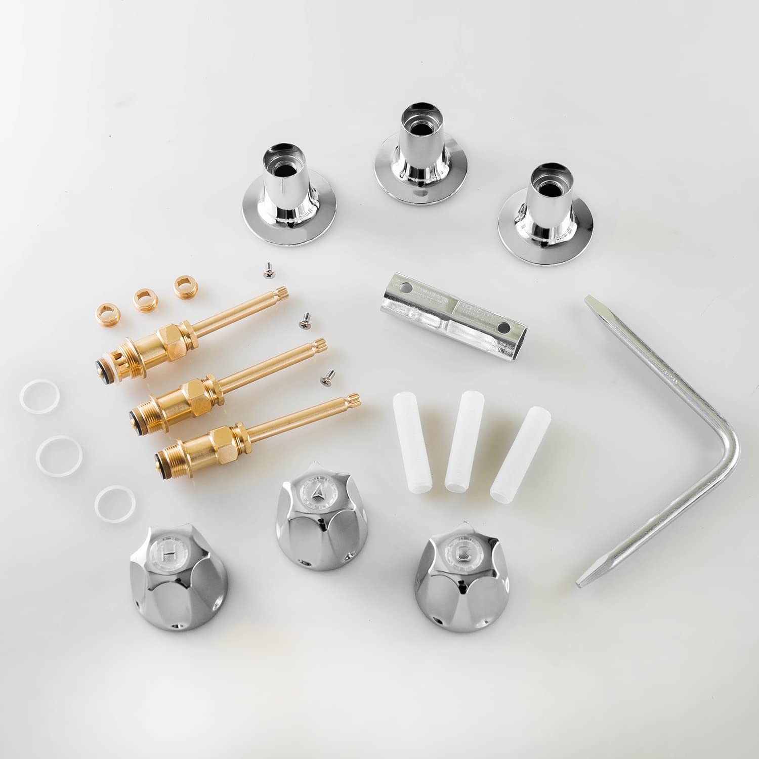 SENTO 3 Handle Bathtub and Shower Trim Set - Compatible with Price Pfister Faucets | Heavy Duty Metal Construction | Polished Chrome Finish | Easy DIY Installation | Perfect for Bathroom Renovation and Upgrade