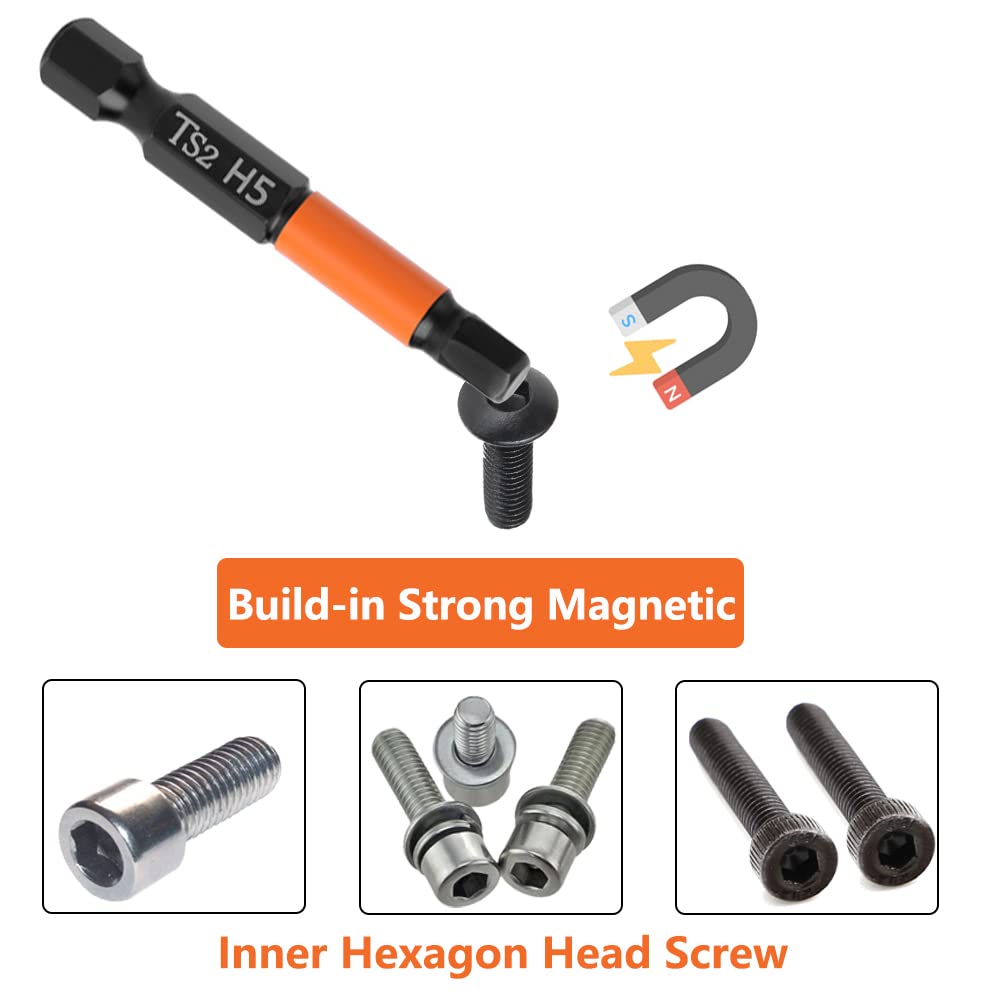 7PCS Magnetic Allen Wrench Drill Bit Set - H1.5 to H6 Metric Impact Hex Head Screwdriver Bits - 1/4 Inch Hex Shank S2 Steel (2 Inch/50mm Length) - Perfect for Automotive Repairs, Furniture Assembly & DIY Projects
