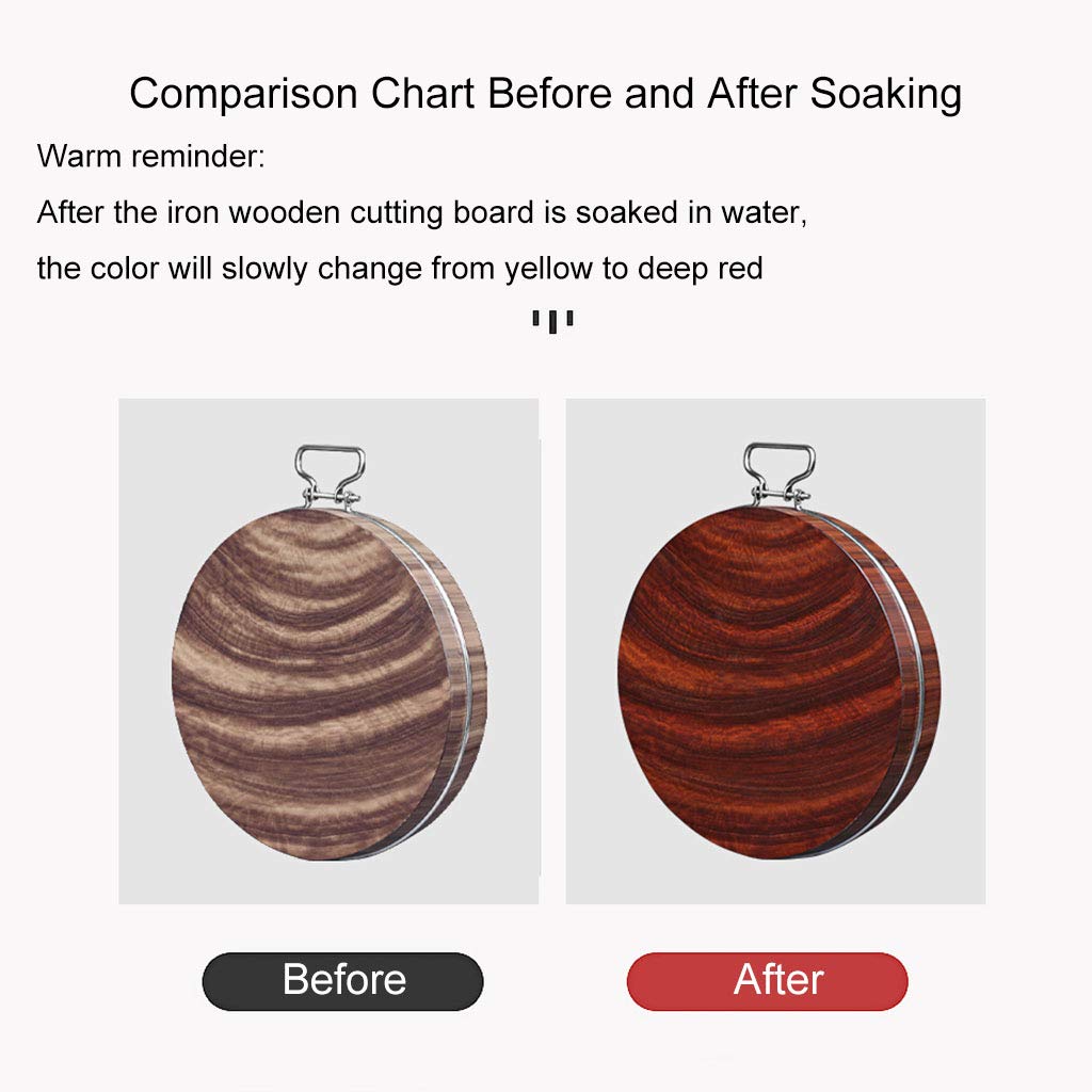 Premium Round Solid Wood Cutting Board - 5cm Thick Natural Wood Chopping Block with Hanging Hole for Chefs, Restaurants & Home Kitchens | Perfect for Meat, Vegetables & Baking Prep