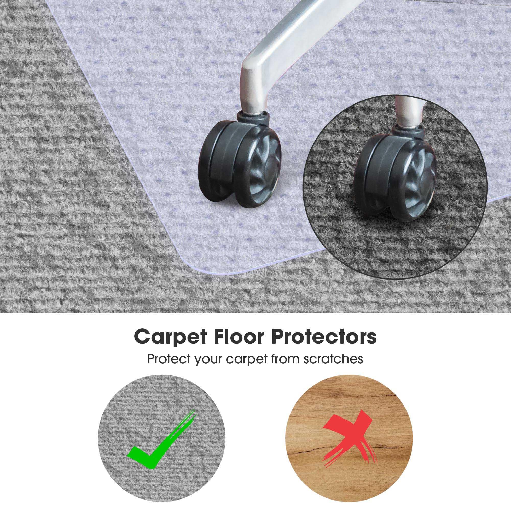 Yescom 8 Pack PVC Floor Mats for Low Pile Carpet - 48