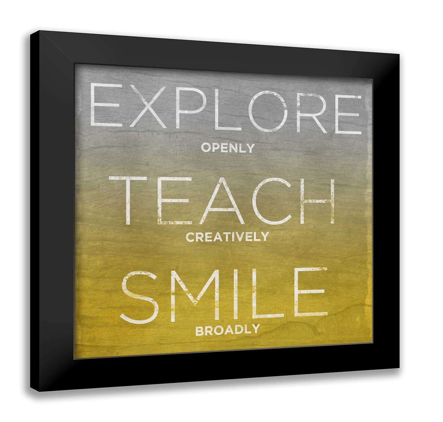 ArtDirect Sundance Studio 20x20 Inch Black Modern Framed Wall Art Print - Explore Teach Smile - Perfect for Living Room, Bedroom & Office Decor