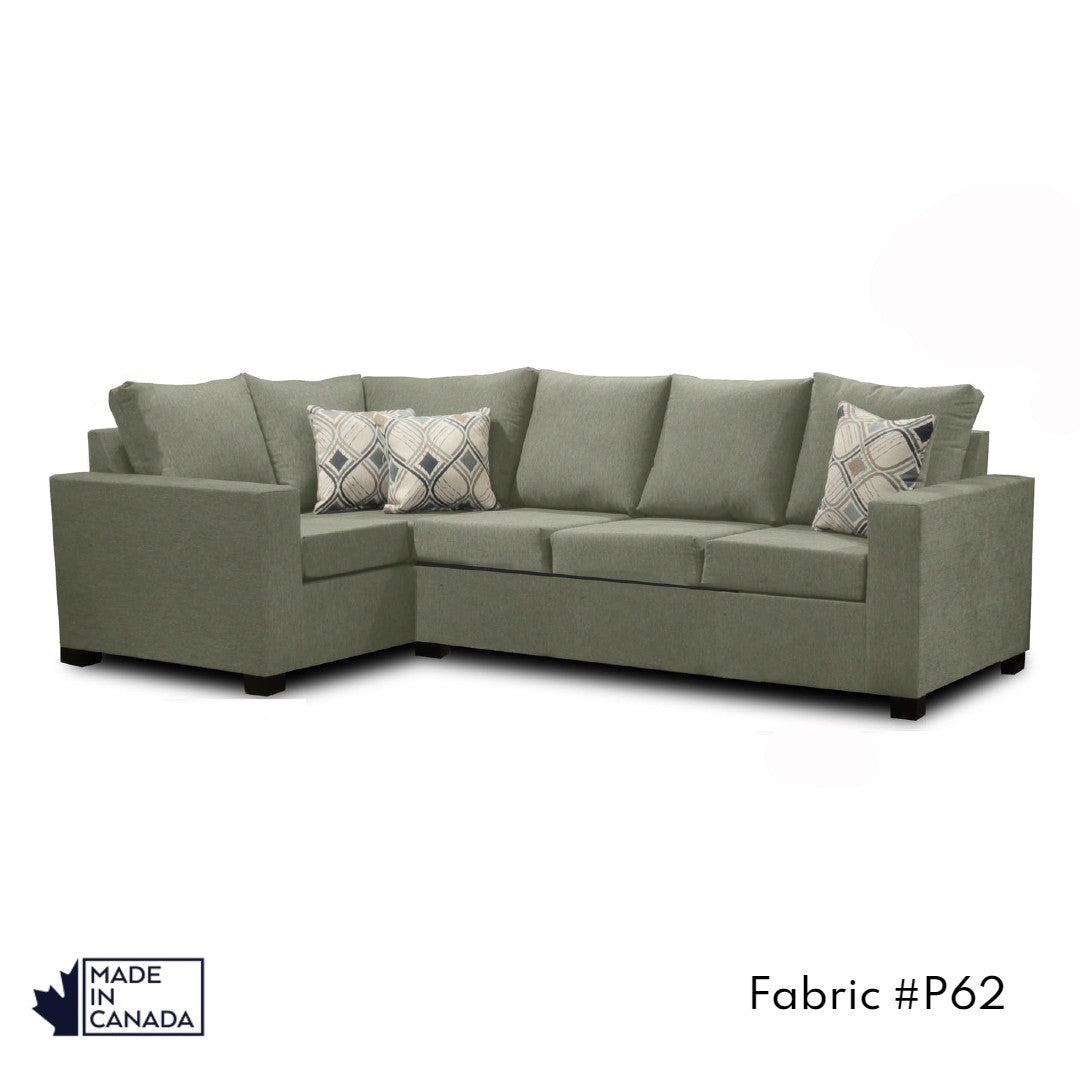 Canadian Made 3 x 1 Sectional Sofa with LHF/RHF Configurations & 17 Color Options - Perfect for Living Rooms, Apartments & Home Theaters
