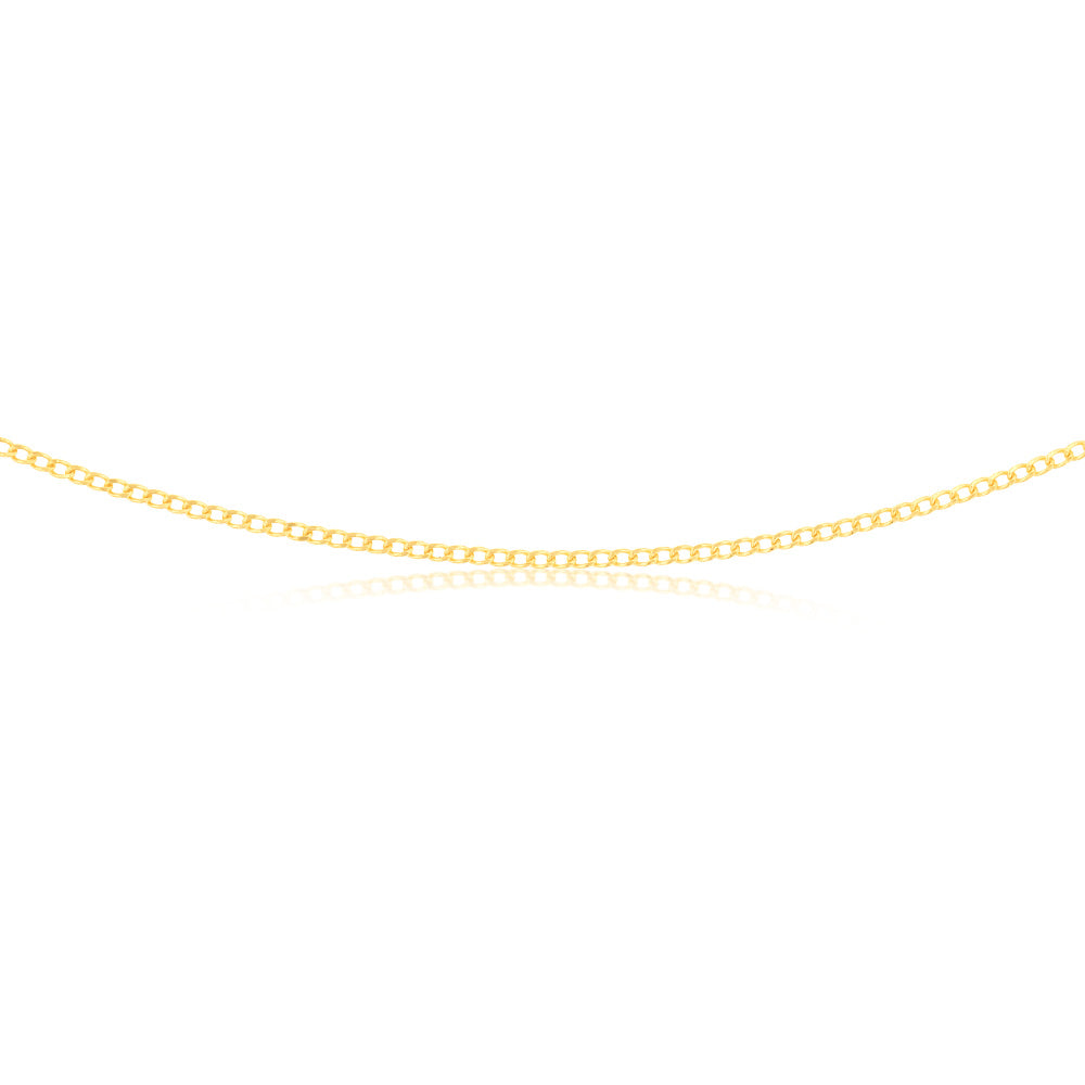 9ct Yellow Gold 40 Gauge 40cm Curb Chain Necklace - Durable & Stylish Jewelry for Men & Women - Perfect for Everyday Wear, Gifts & Special Occasions