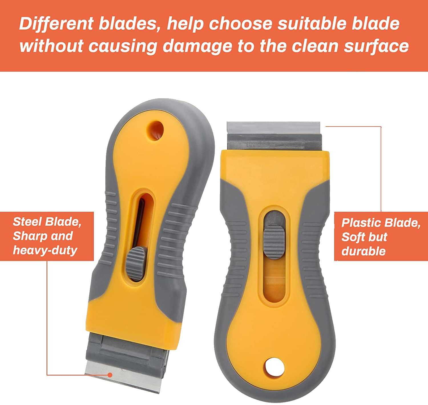 20-Pack Razor Blade Scraper with Extra Blades - Retractable Paint Stripping Tool for Hob, Oven & Glass Cooker Cleaning | Non-Scratch Anti-Slip Window, Wallpaper & Surface Scraper | Perfect for Kitchen, Bathroom & DIY Home Renovation Projects