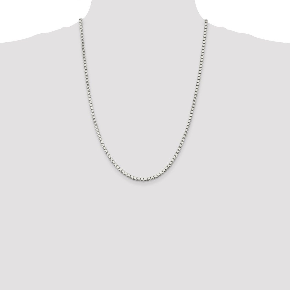 925 Sterling Silver 3mm Box Chain Necklace with Lobster Clasp - Durable Everyday Jewelry for Women & Men, Perfect for Layering, Gifts & Special Occasions