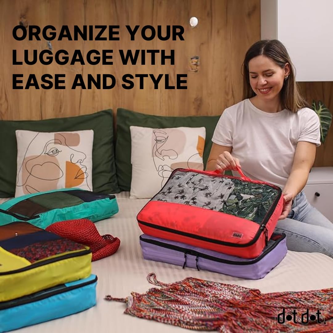 5-Piece Medium Packing Cubes Set for Suitcases | Travel Organizer Bags for Carry-On Luggage | Perfect for Business Trips & Vacation Packing