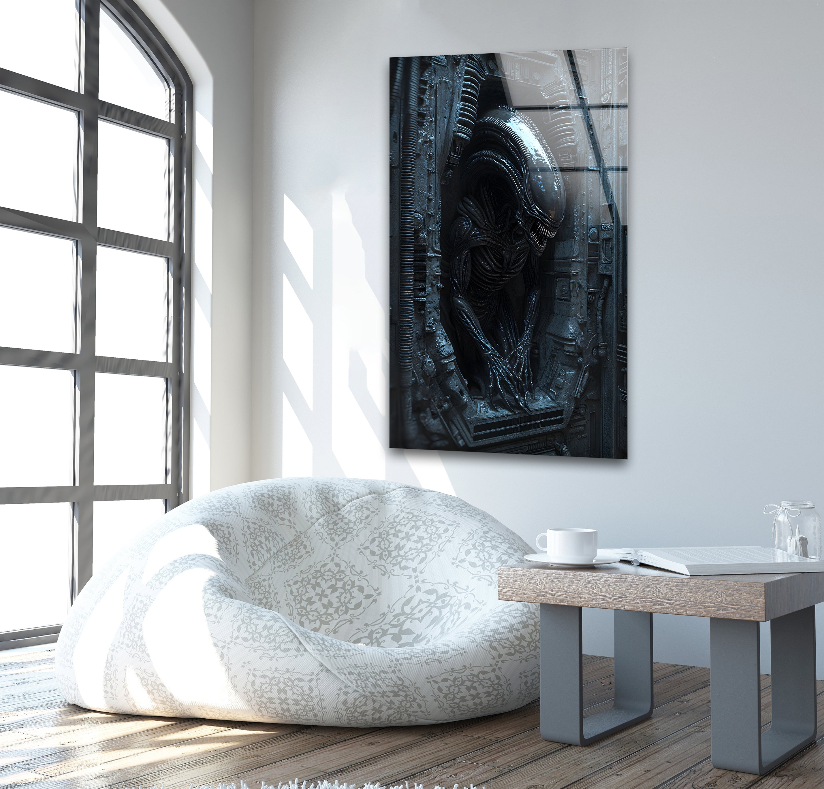 Alien Movie Glass Wall Art - Sci-Fi Home Decor for Living Room, Bedroom & Office - Perfect Gift for Movie Fans & Collectors