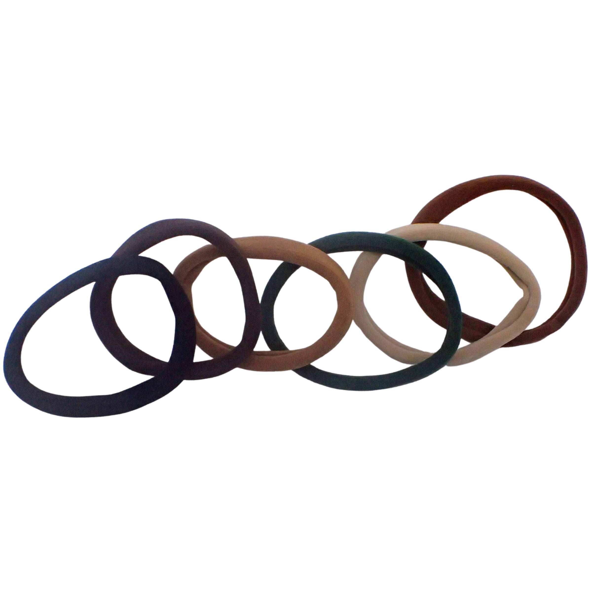 Topkids Soft Thick Hair Bands for Women & Girls - 6 Pack Natural Elastic Hair Ties, Stretchable Hair Bobbles & Ponytail Holders - Perfect for School, Workouts, Yoga & Everyday Styling