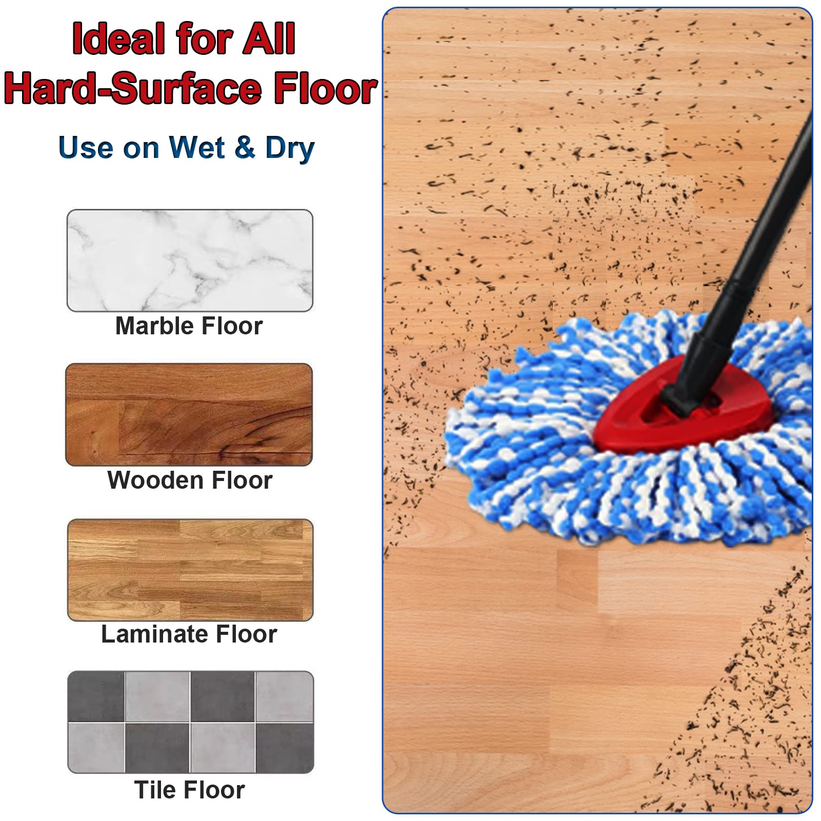 O-Cedar Spin Mop Replacement Heads - 2 Pack Microfiber Triangle Mop Refills with 1 Mop Base Part | Compatible with O-Cedar 2-Tank System | Easy Cleaning for Floors, Tiles & Hardwood Surfaces | Perfect for Kitchen, Bathroom & Household Cleaning