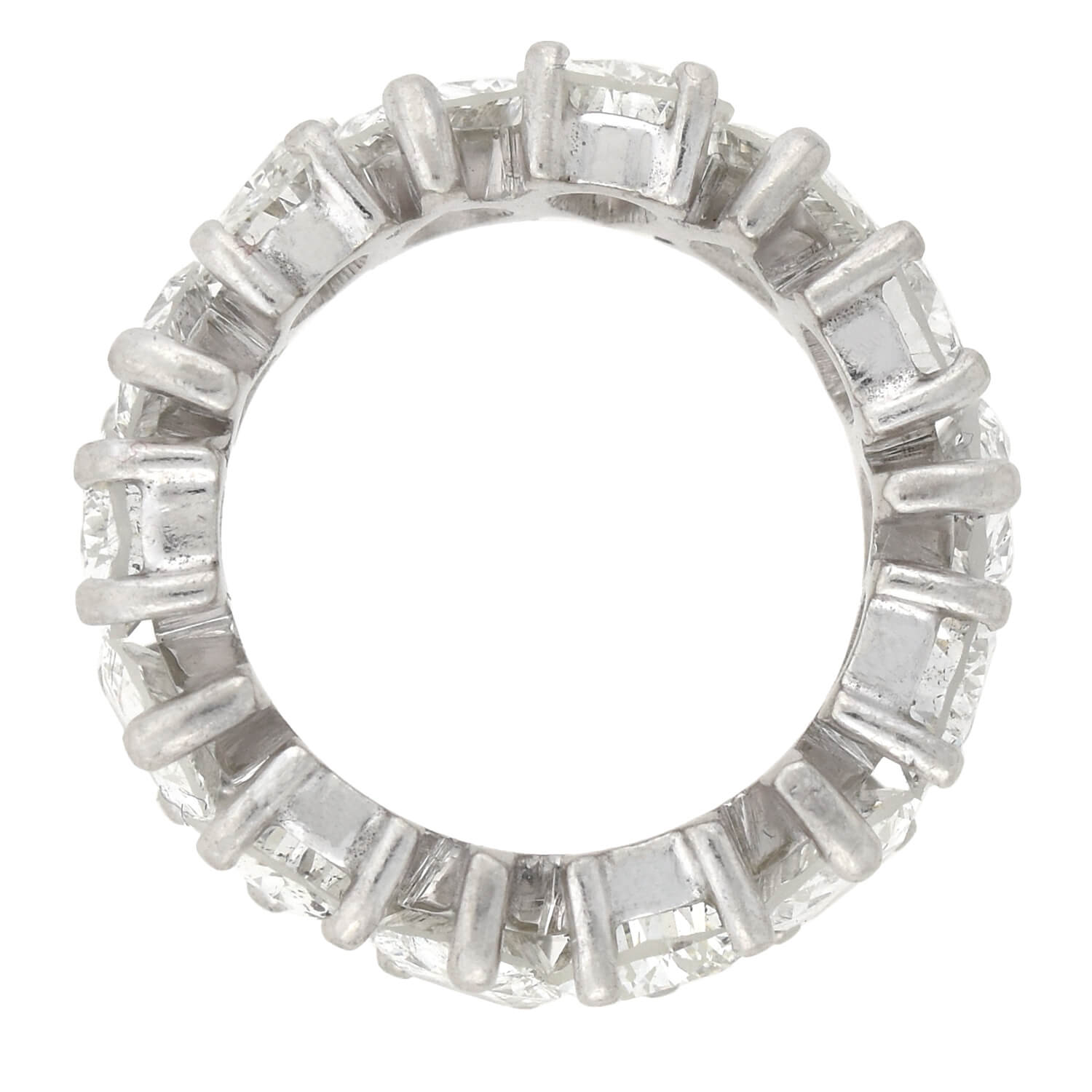 Vintage Platinum Pear Brilliant Cut Diamond Eternity Band Ring - 7.56 Carat Total Weight (CTW) - Elegant Wedding, Anniversary, or Special Occasion Jewelry Gift for Women