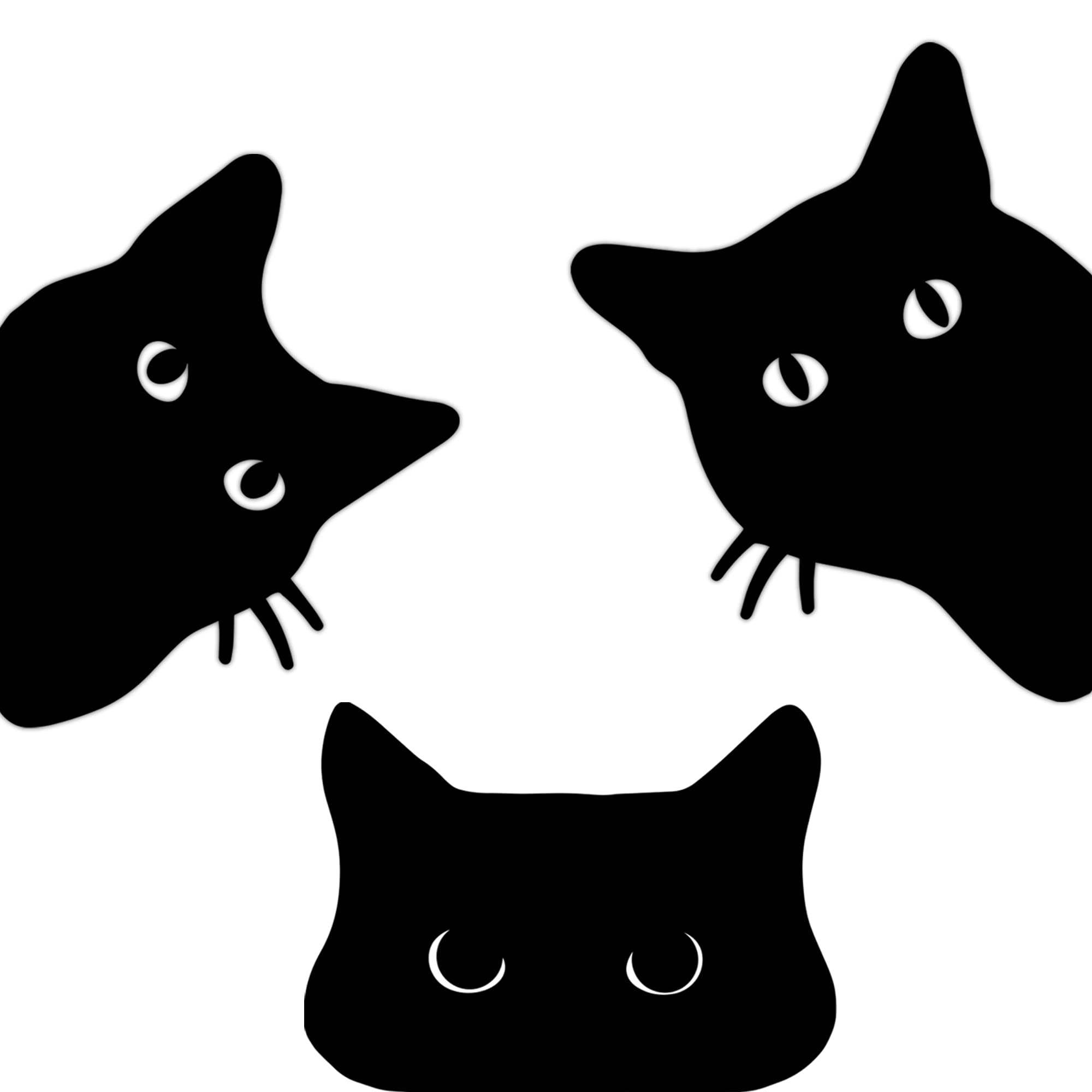 Black Metal Cat Garden Decorations - Set of 3 Outdoor Halloween Yard Art, Lawn Ornaments for Cat Lovers - Funny Animal Silhouette Statues for Courtyard, Patio & Garden Decor - Perfect Gift for Halloween & Home Decor