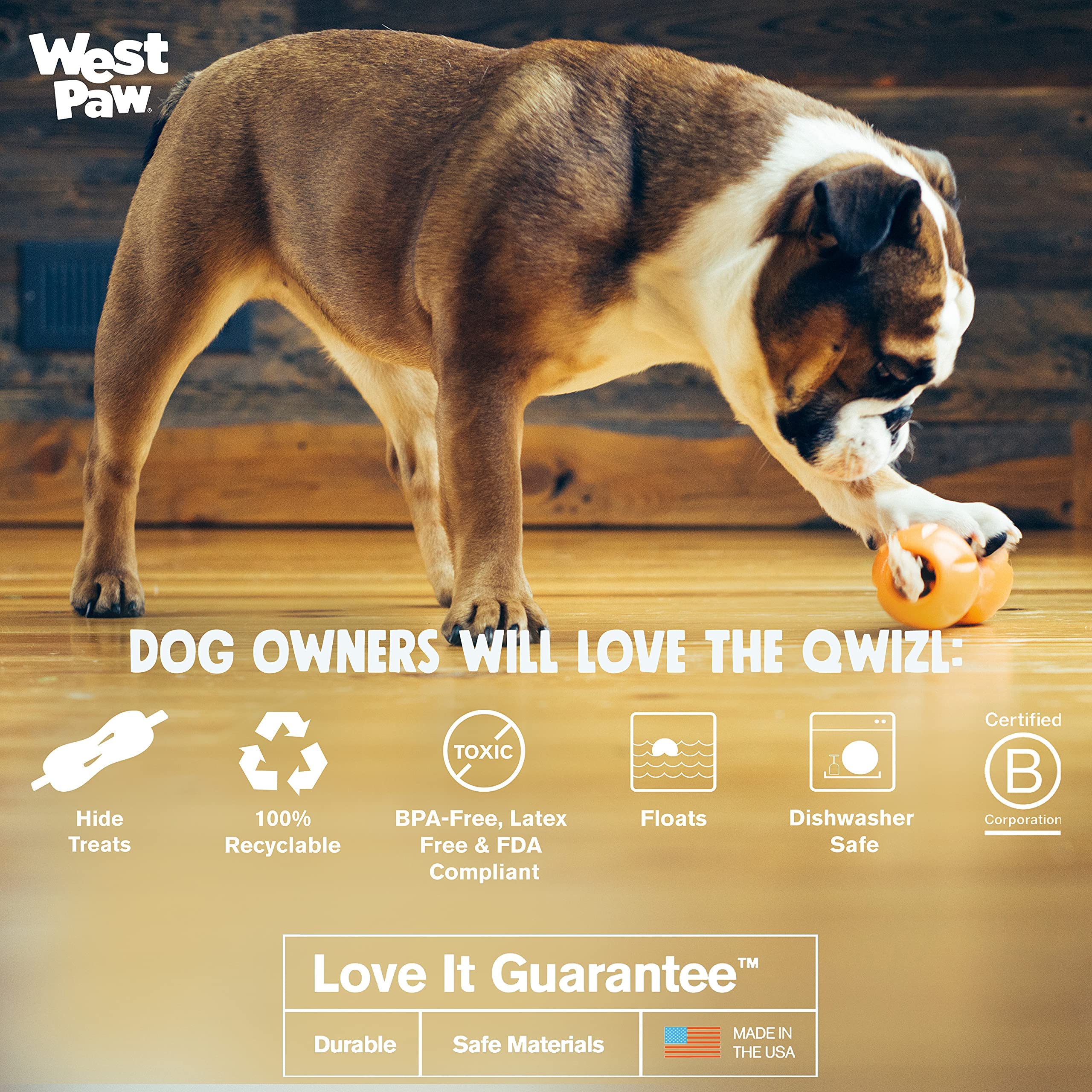 Premium Air Dried Bison Heart Dog Treats with Zogoflex Qwizl Interactive Treat Dispenser Toy Bundle – All-Natural Farm Fresh Bison Snacks & Durable Chew Toy for Dogs – Perfect for Training, Enrichment & Mental Stimulation – Holds Kibble & Treats for Long-Lasting Fun